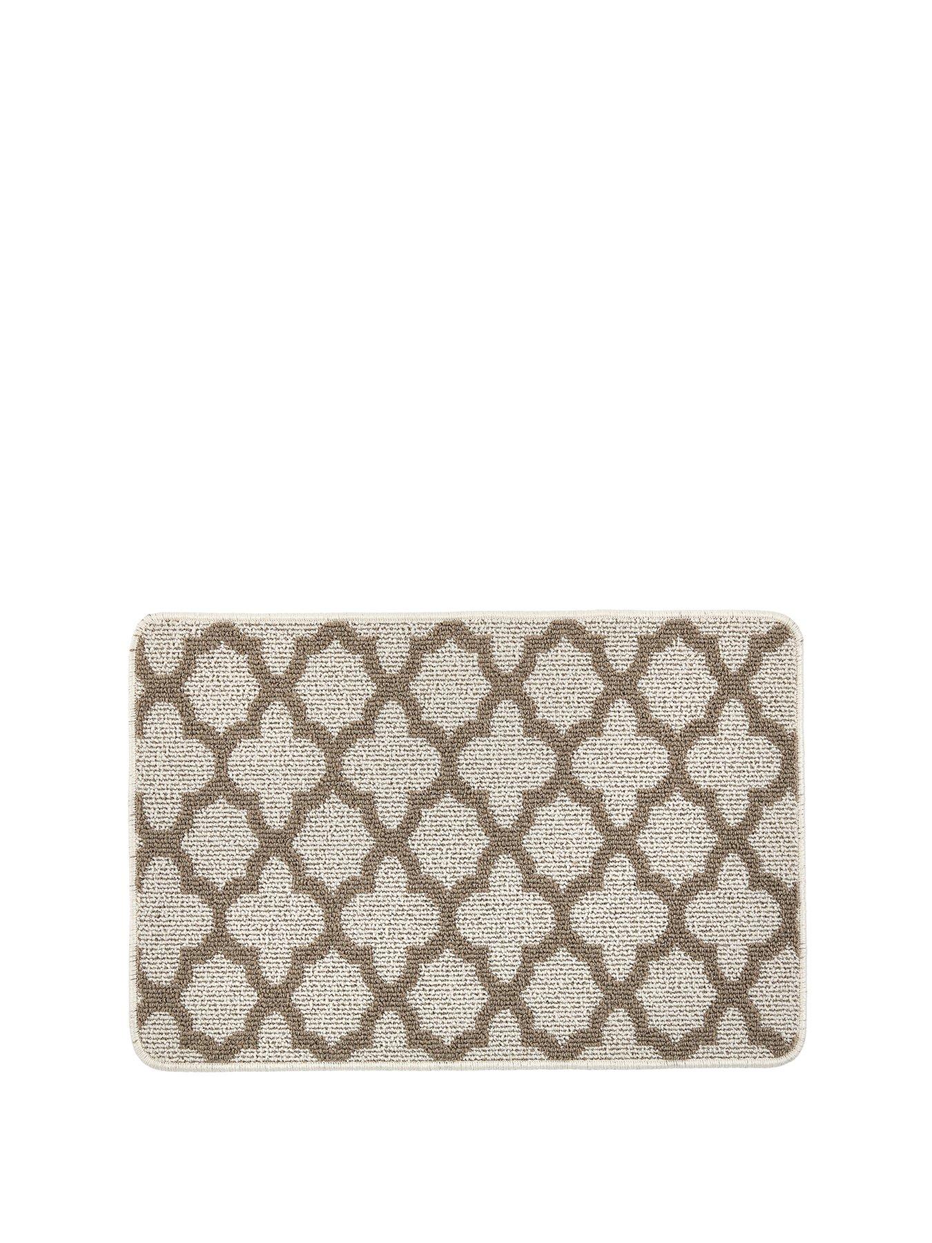  image of very-home-moroccan-tile-stain-resistant-anti-slip-doormat-brown