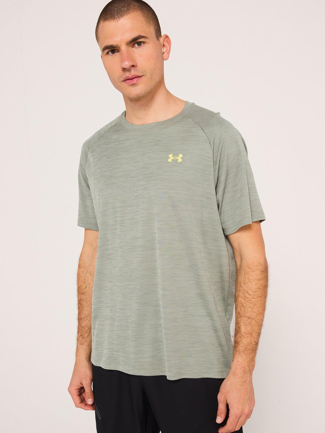  image of under-armour-mens-training-tech-textured-t-shirt-green