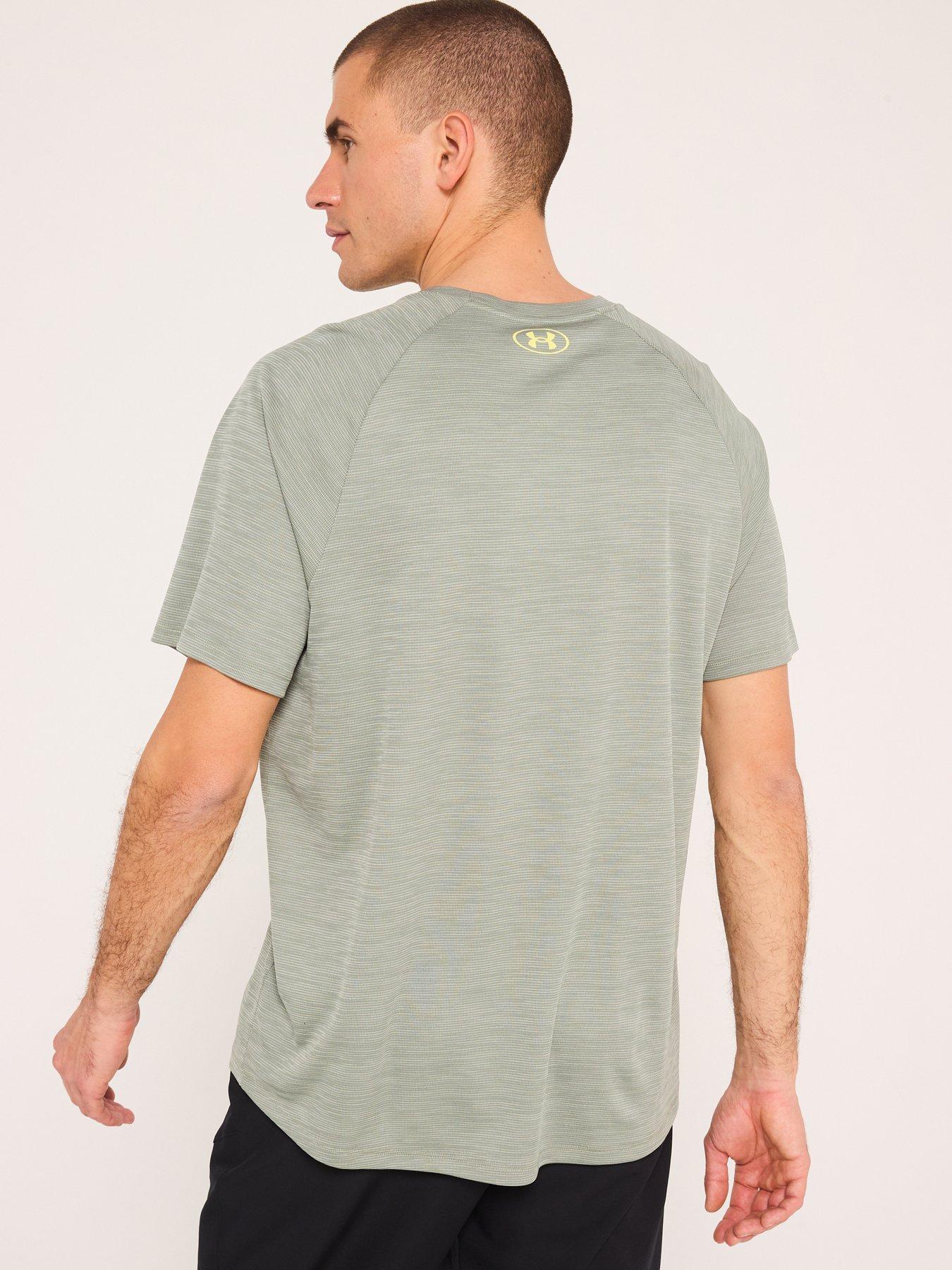  image of under-armour-mens-training-tech-textured-t-shirt-green