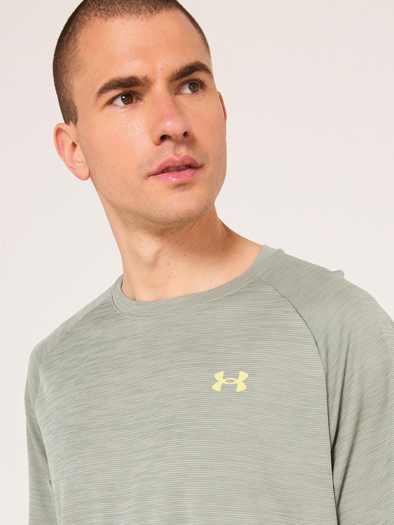  image of under-armour-mens-training-tech-textured-t-shirt-green