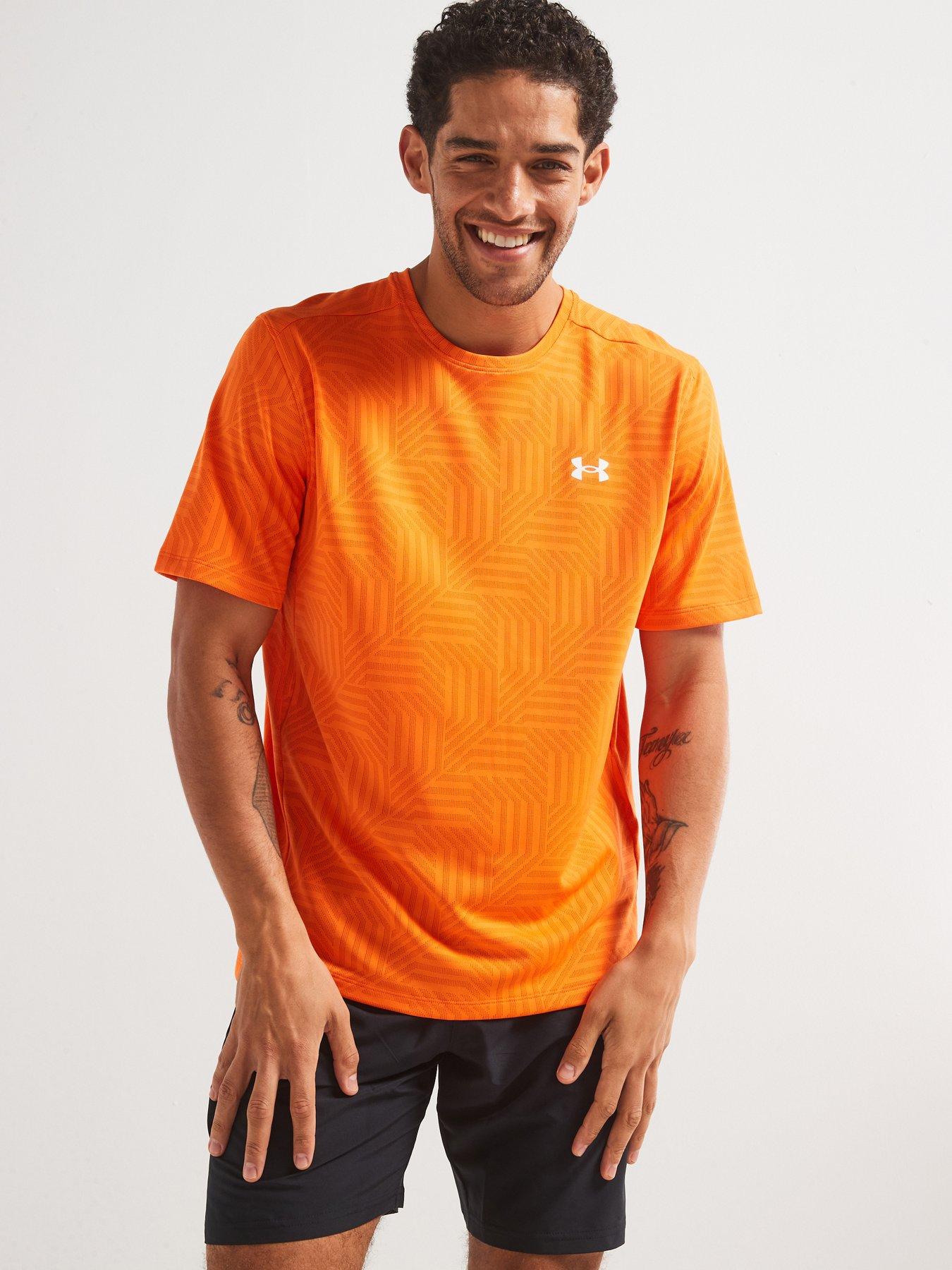  image of under-armour-mens-training-tech-vent-geotessa-t-shirt-orange