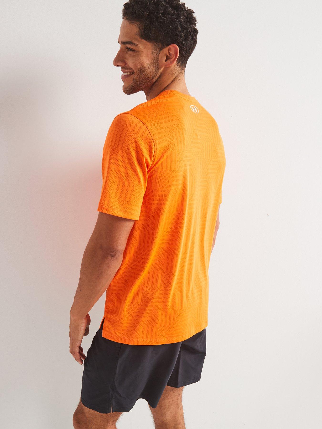  image of under-armour-mens-training-tech-vent-geotessa-t-shirt-orange