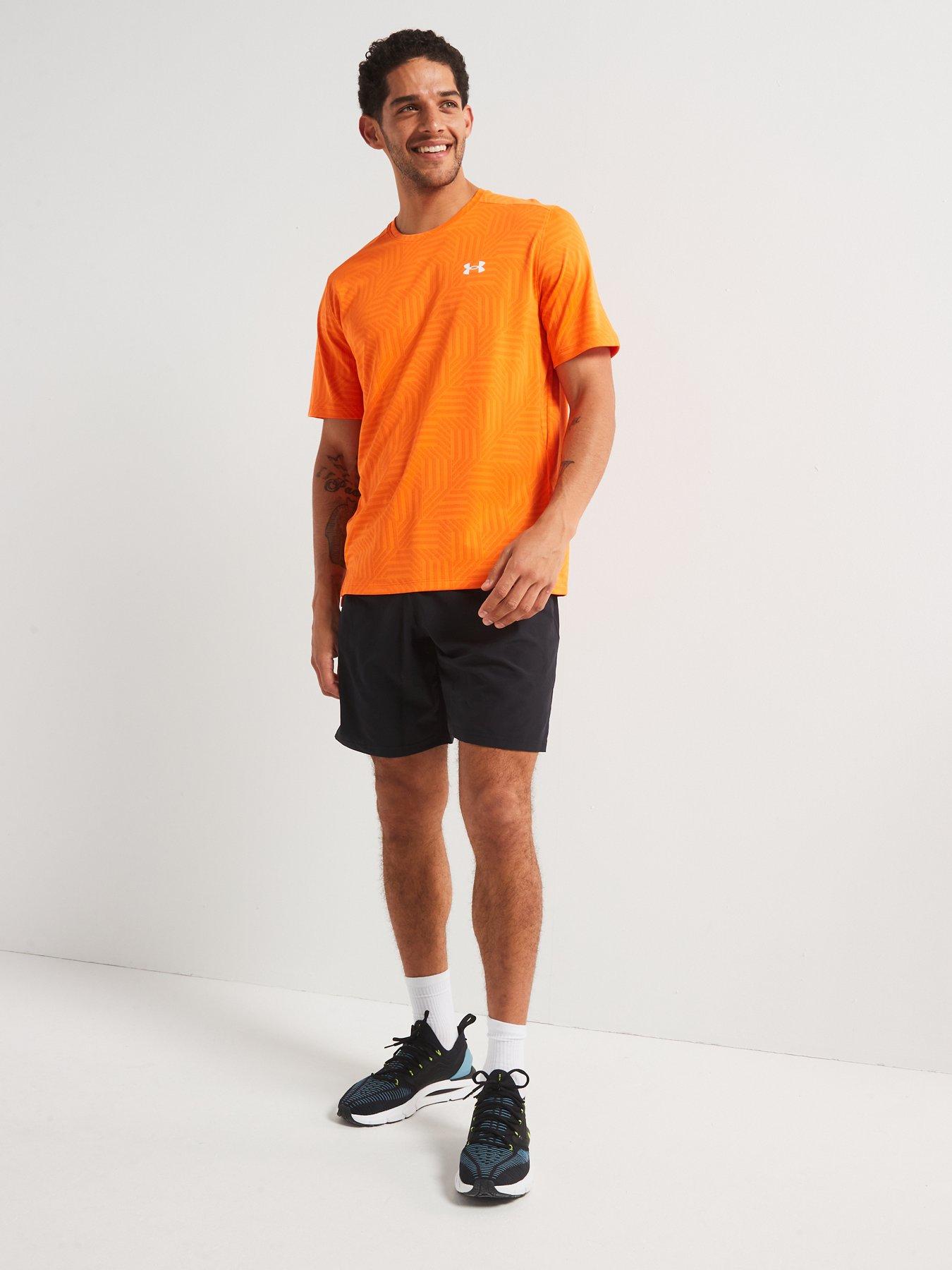 image of under-armour-mens-training-tech-vent-geotessa-t-shirt-orange