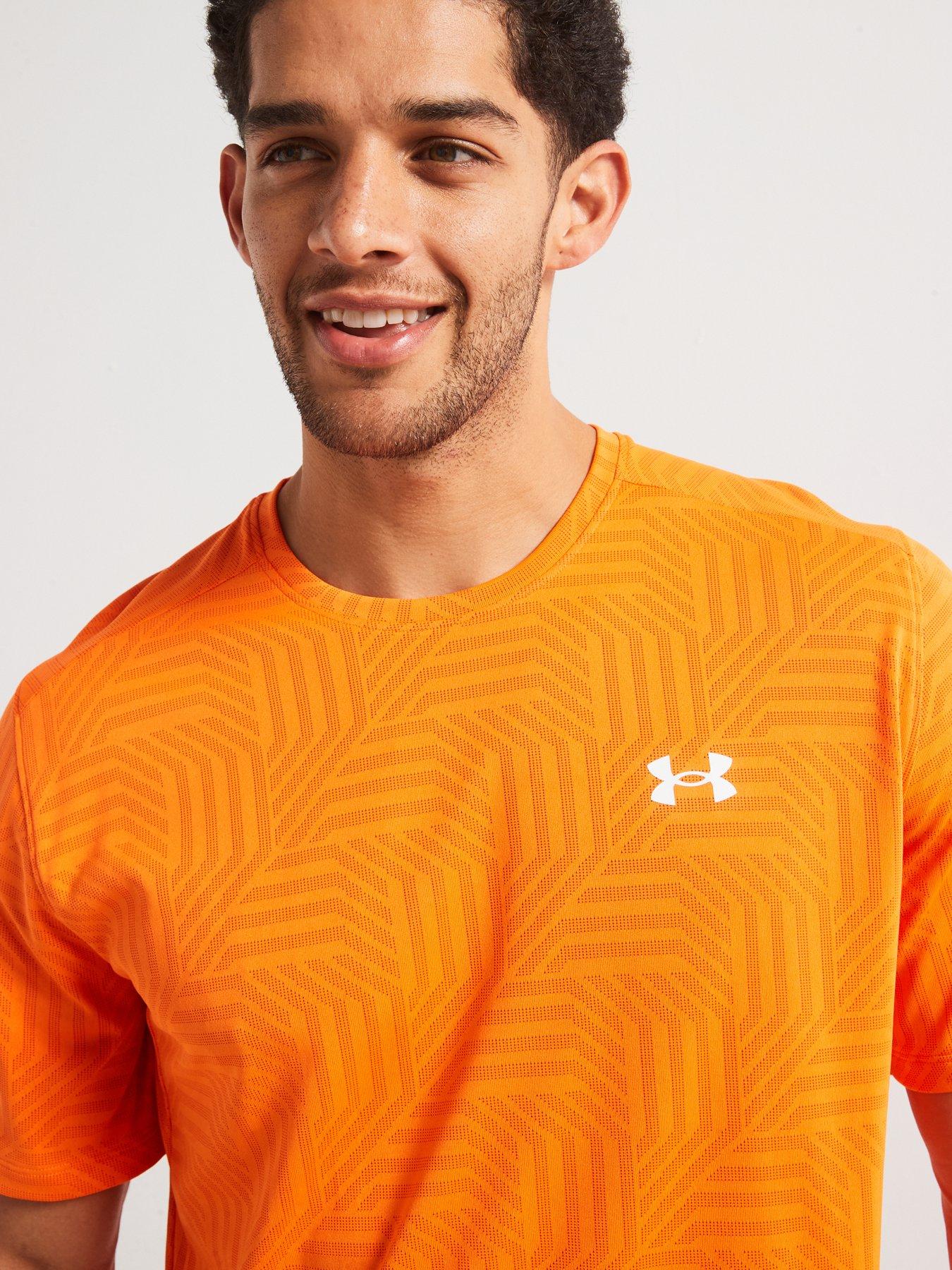  image of under-armour-mens-training-tech-vent-geotessa-t-shirt-orange