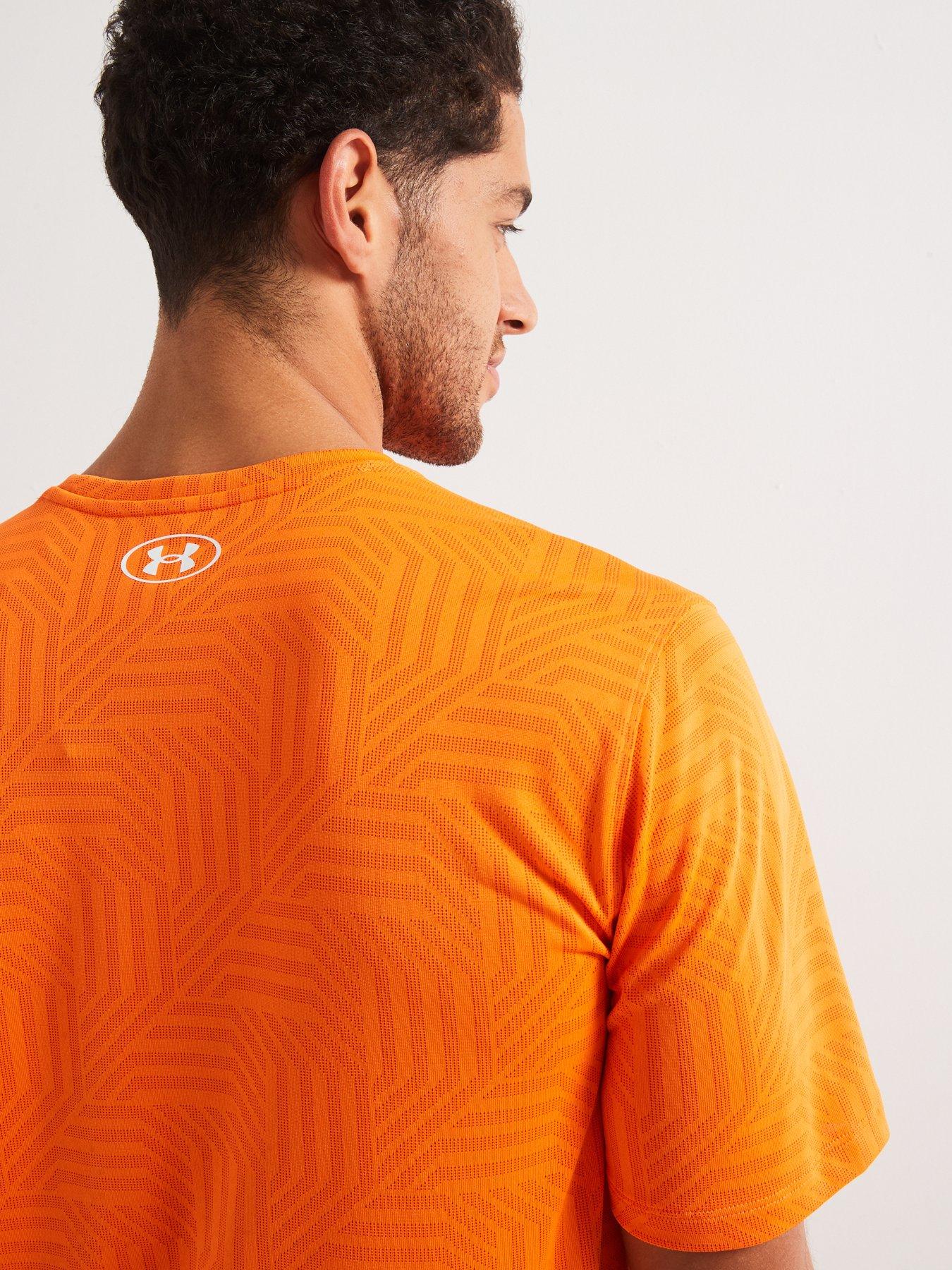  image of under-armour-mens-training-tech-vent-geotessa-t-shirt-orange