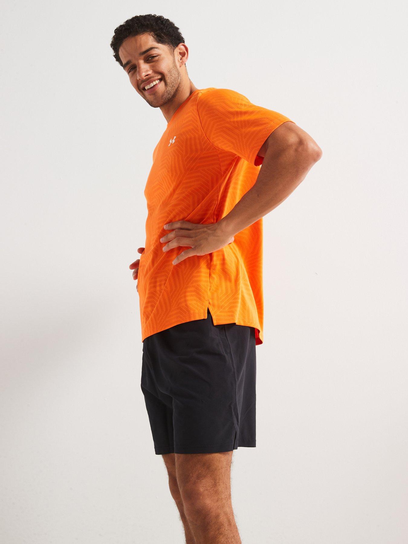  image of under-armour-mens-training-tech-vent-geotessa-t-shirt-orange