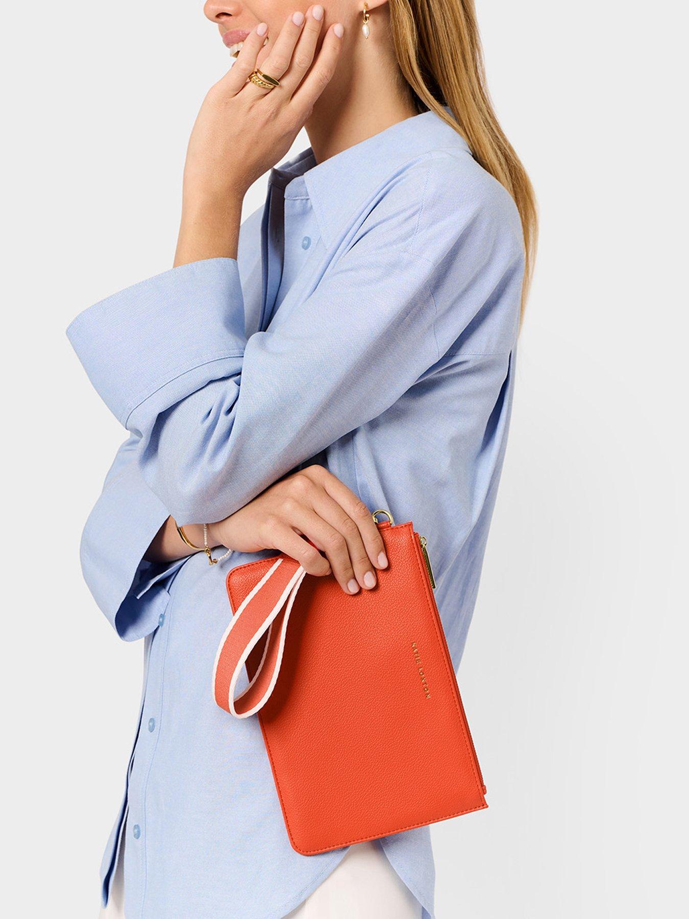 undefined Hallie Wristlet Pouch In Deep Orange