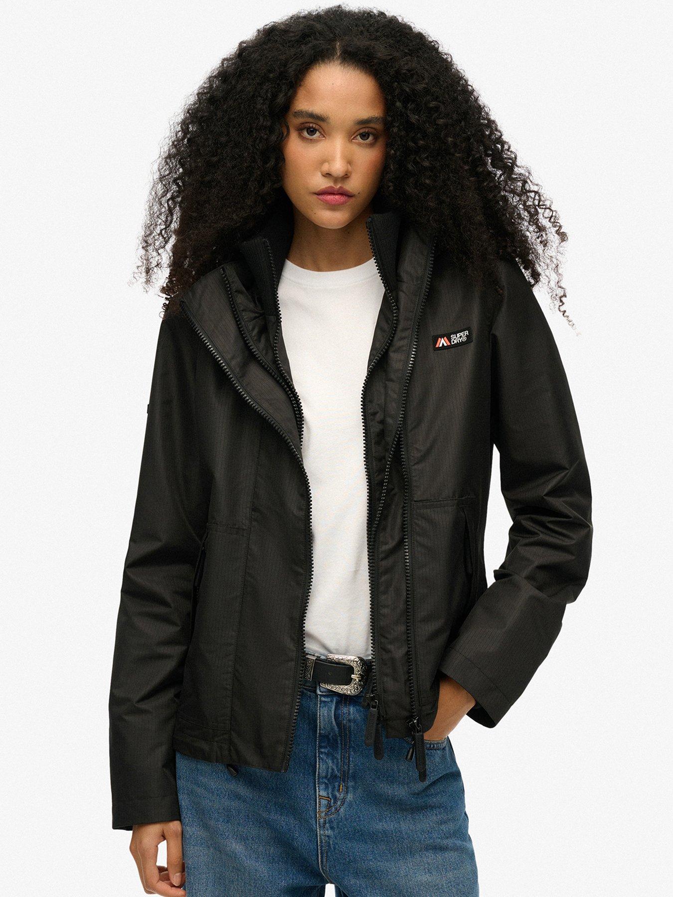  image of superdry-hooded-mountain-windbreaker-jacket-black