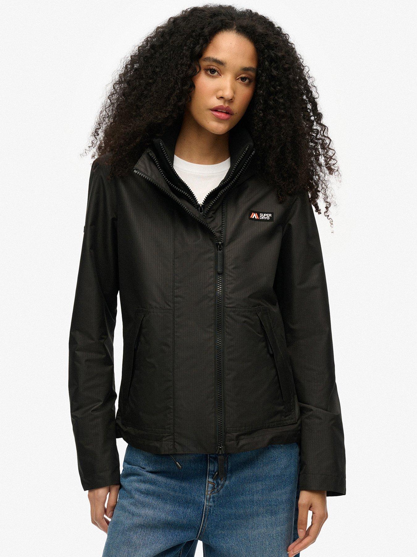  image of superdry-hooded-mountain-windbreaker-jacket-black