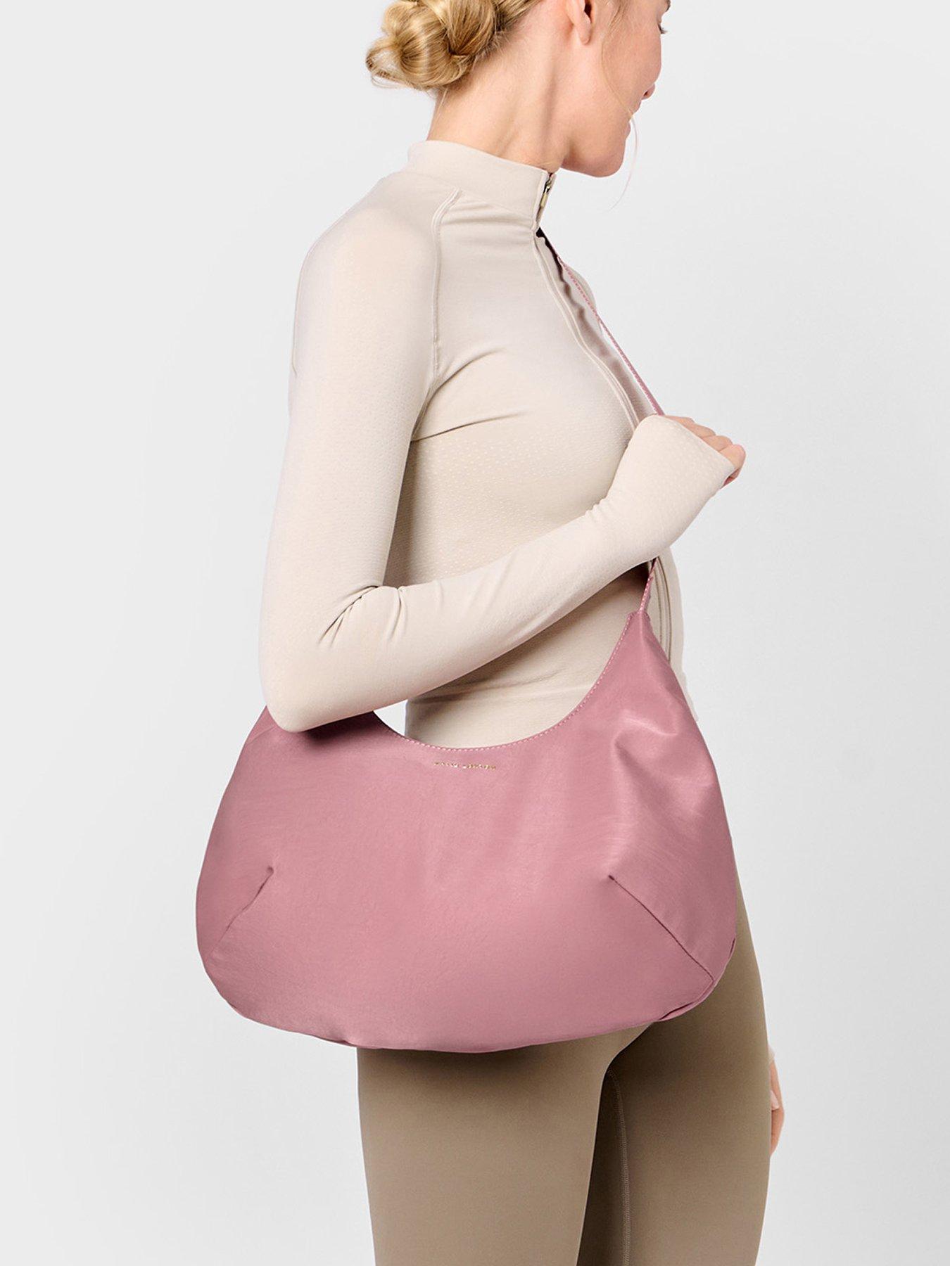 undefined Nylon-lux Sling Shoulder Bag In Deep Rose