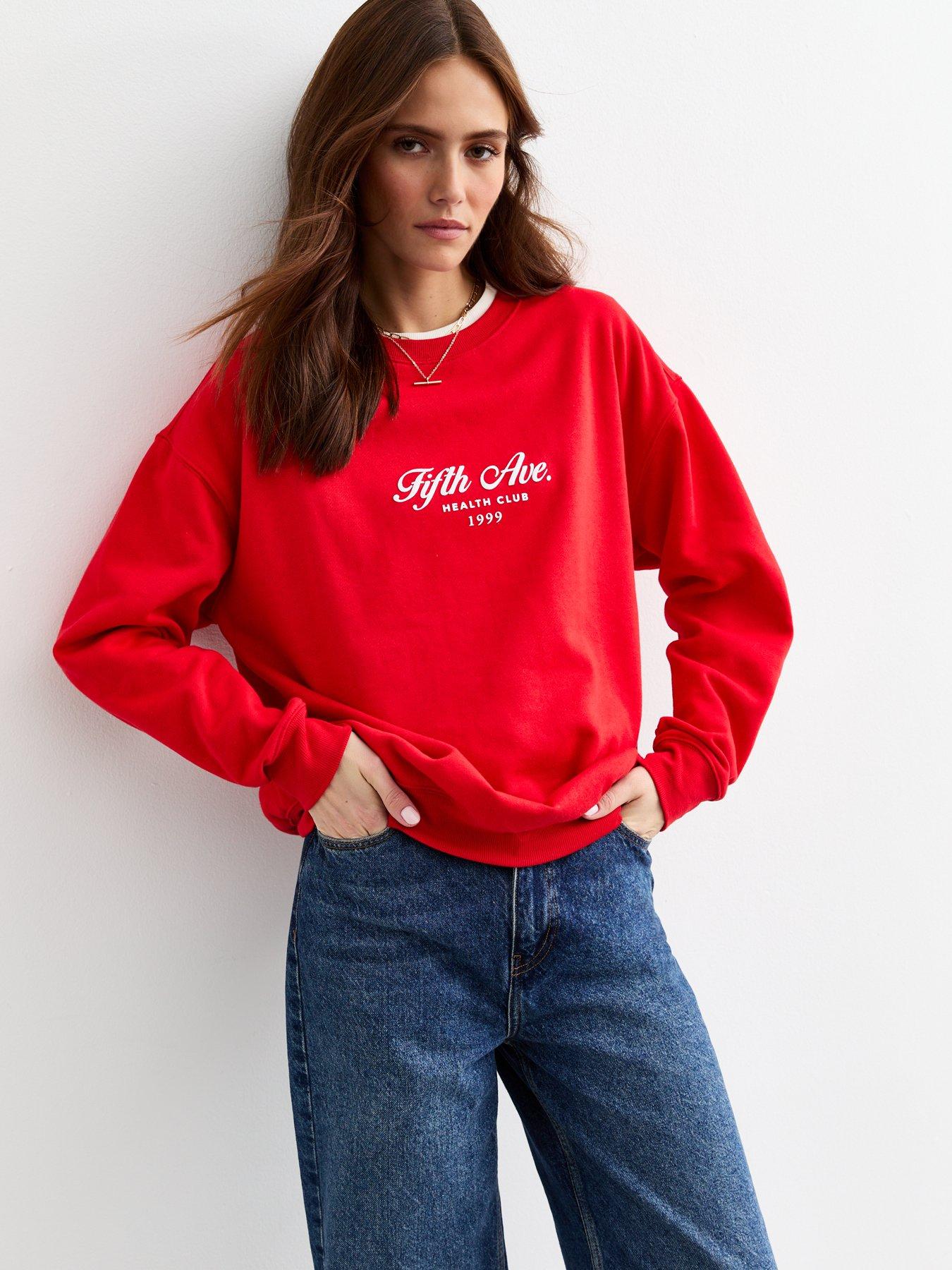 undefined Red Fifth Avenue Relaxed Crew Sweatshirt