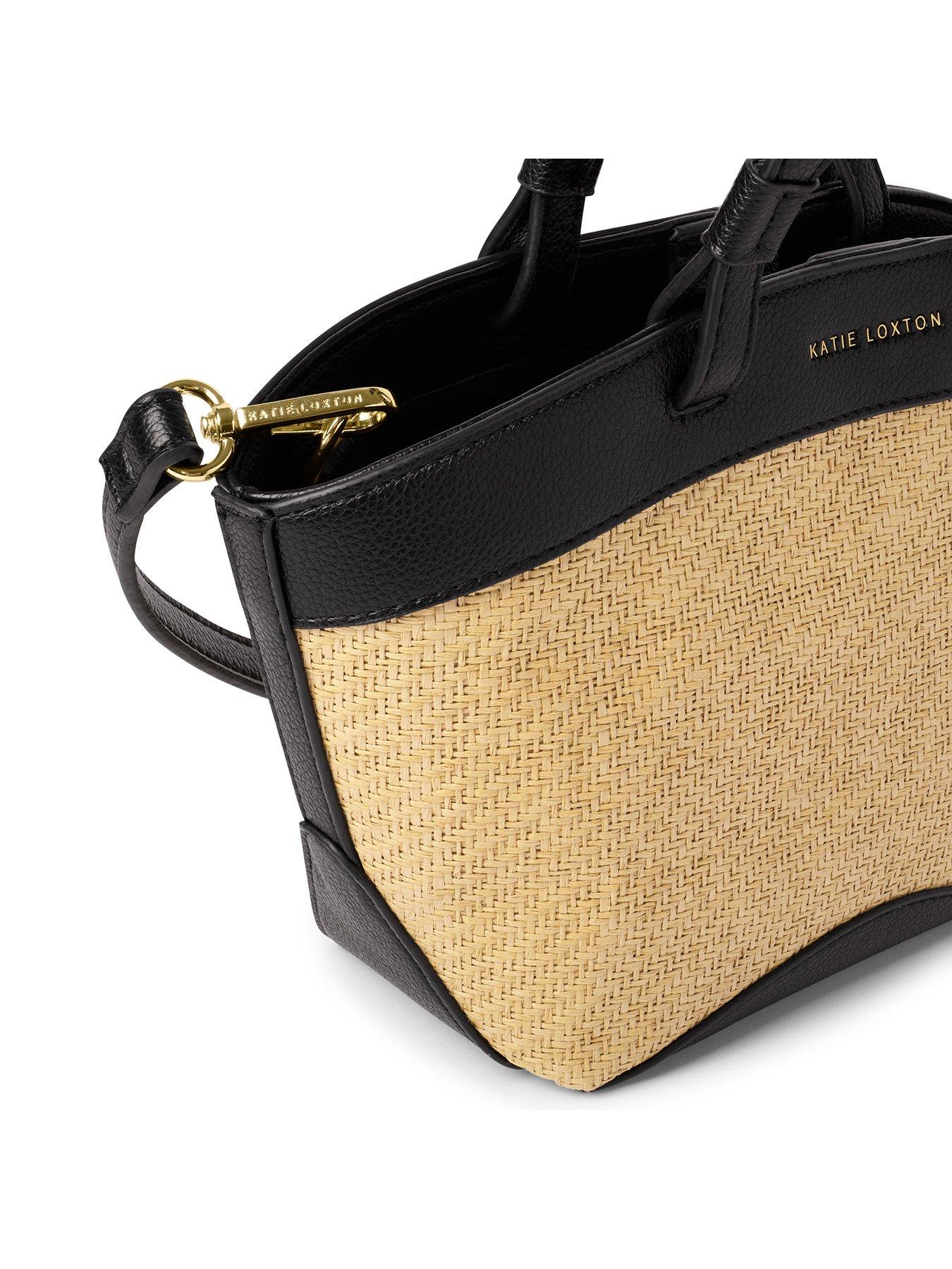 Image 3 of 5 of Katie Loxton Riviera Raffia Mini Tote Bag - Raffia/black