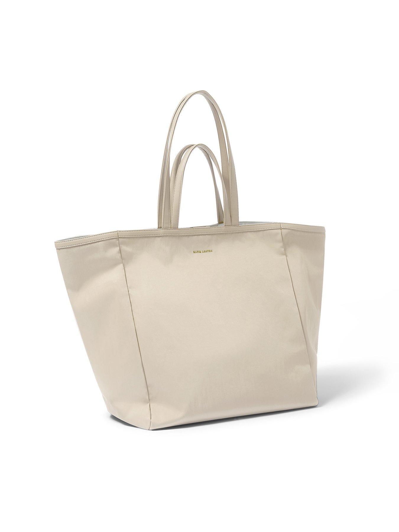  image of katie-loxton-nylon-lux-oversized-tote-bag-in-chalk