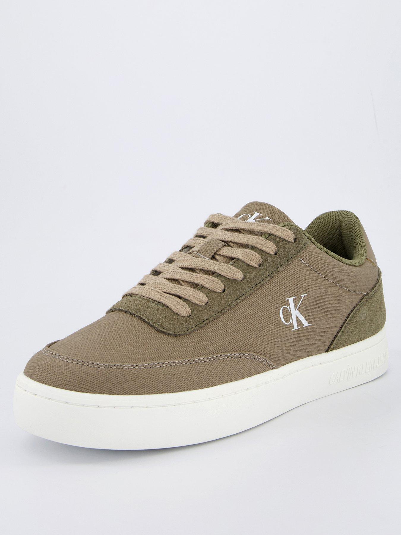  image of calvin-klein-classic-cupsole-canvas-trainers-brown