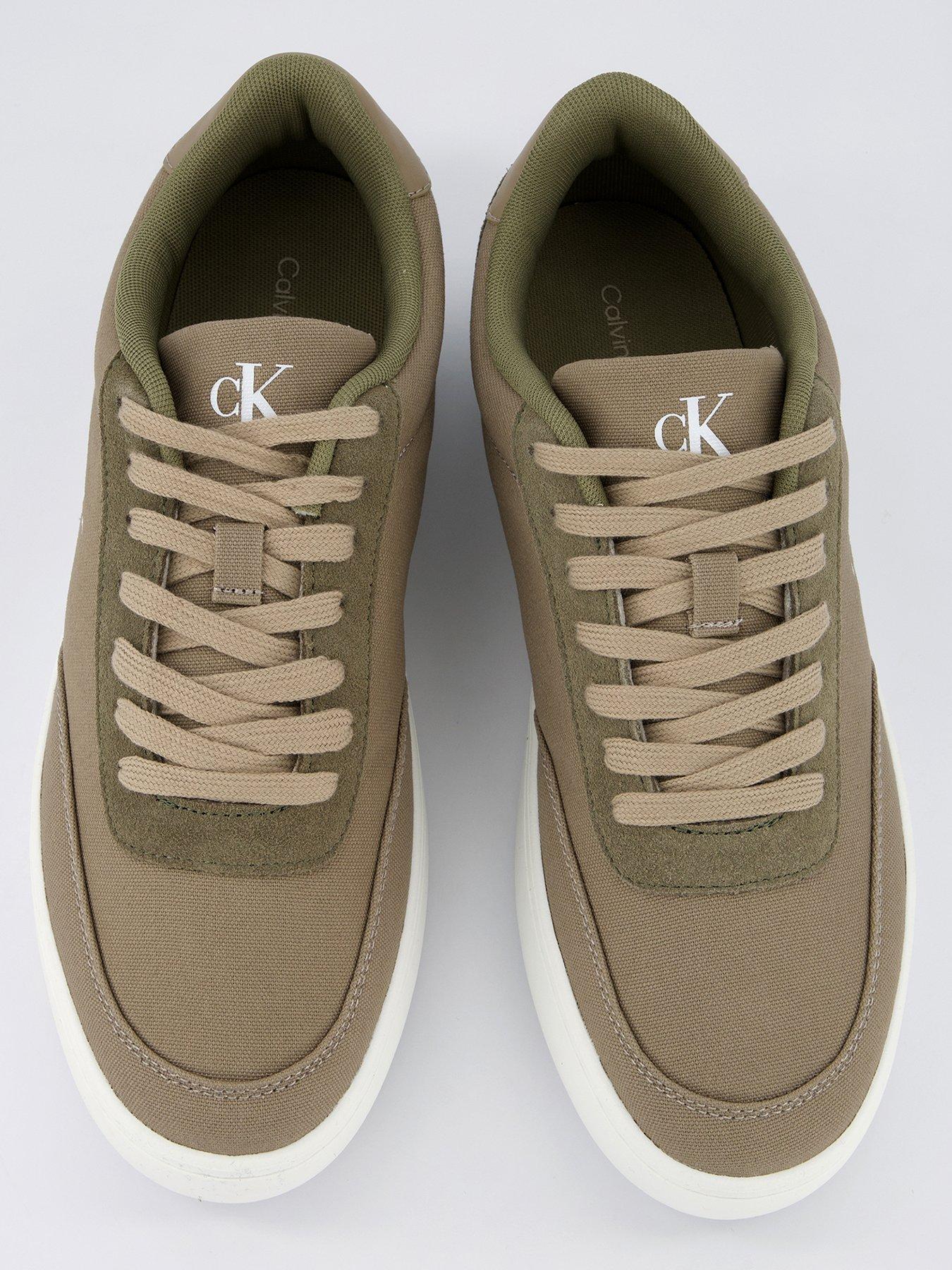  image of calvin-klein-classic-cupsole-canvas-trainers-brown