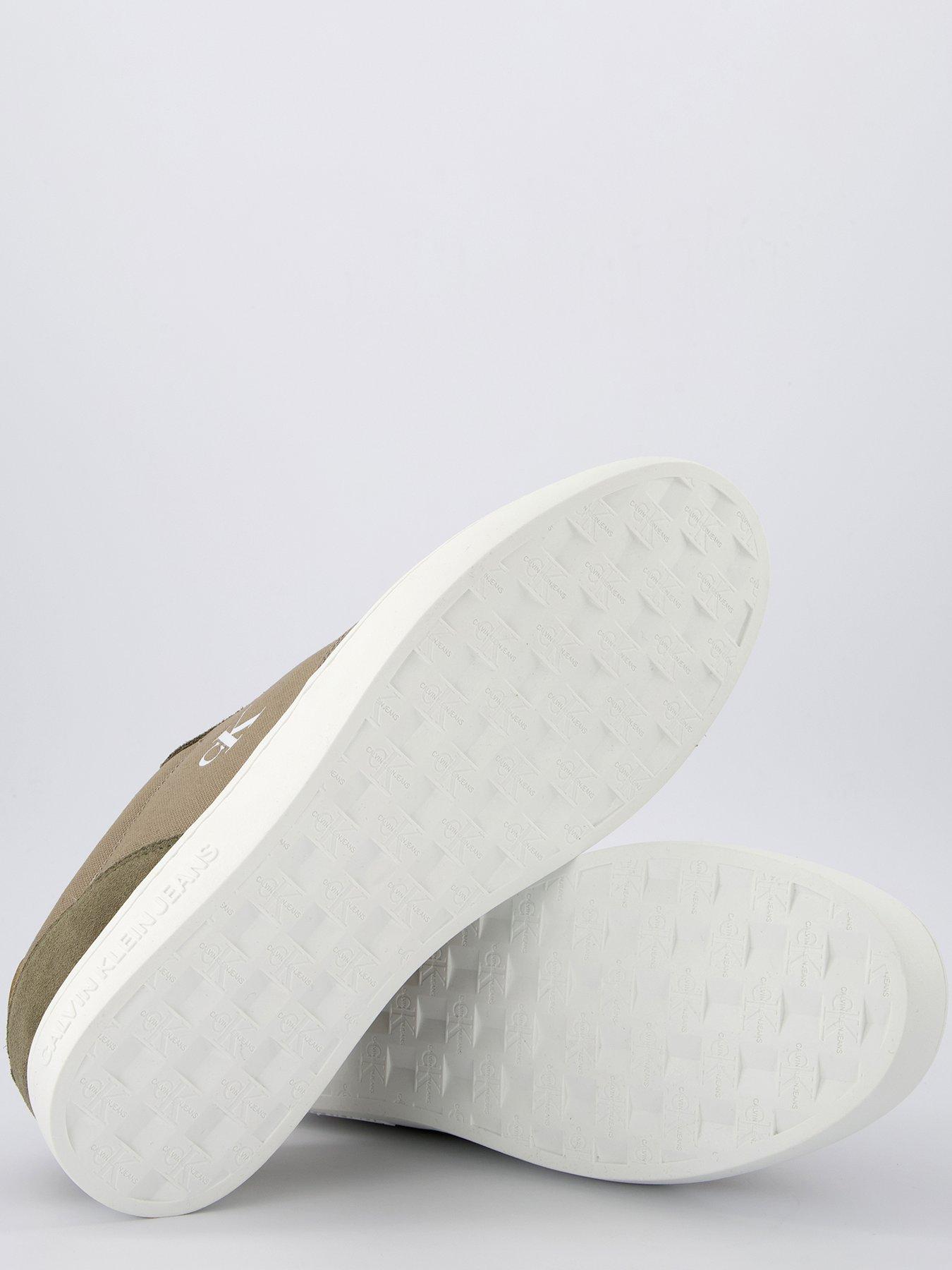  image of calvin-klein-classic-cupsole-canvas-trainers-brown