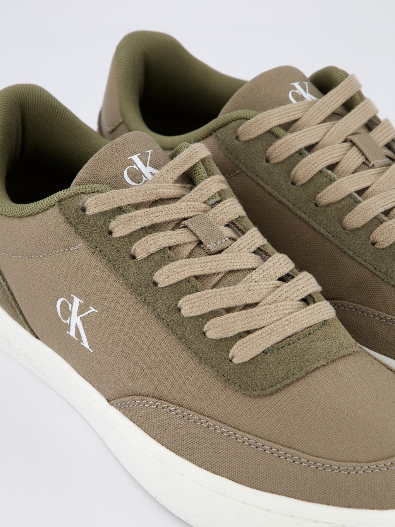  image of calvin-klein-classic-cupsole-canvas-trainers-brown