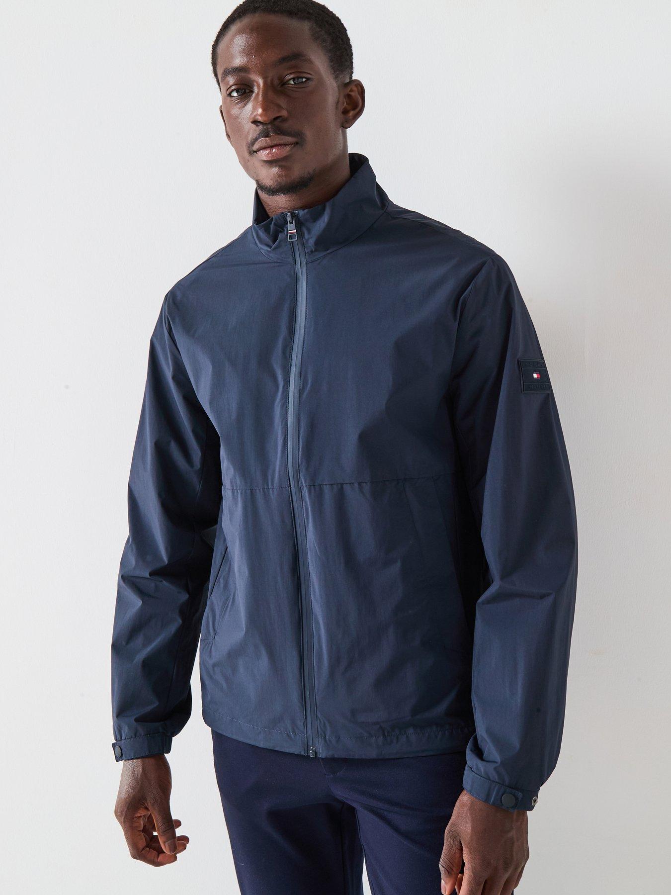 undefined Sleeve Logo Cotton Harrington Jacket - Navy