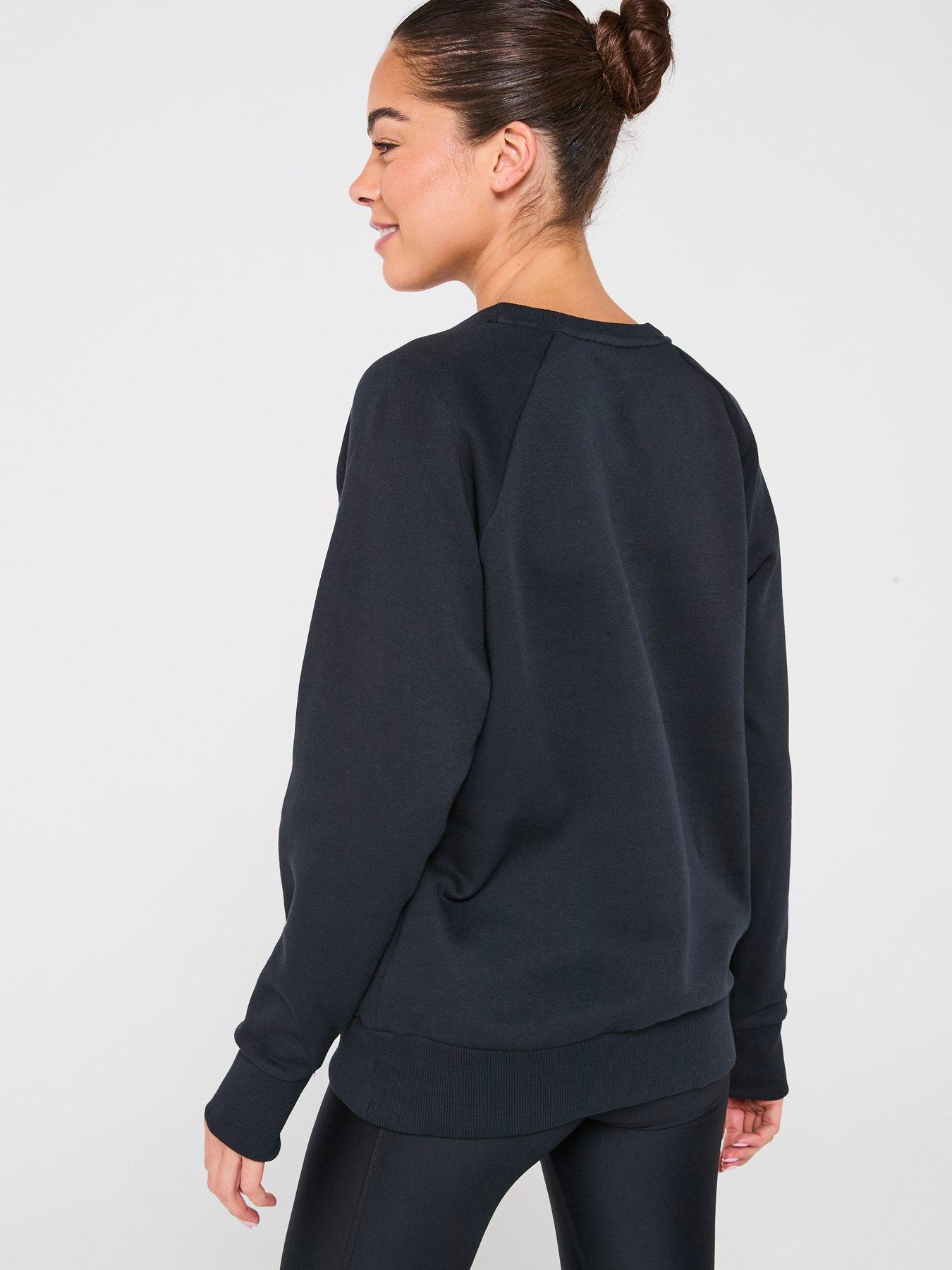  image of under-armour-womens-training-rival-fleece-crew-sweat-black