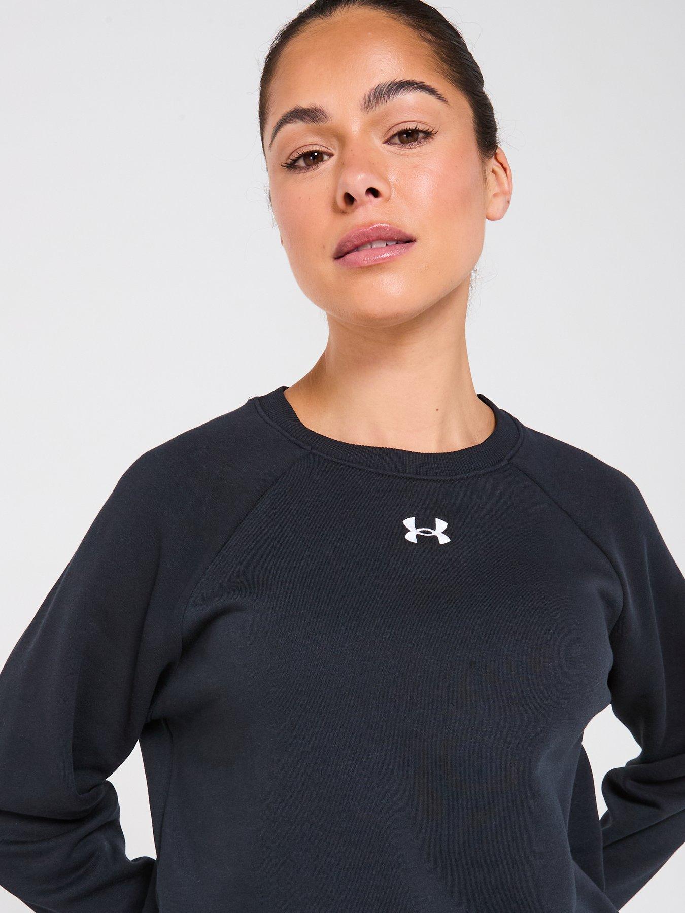  image of under-armour-womens-training-rival-fleece-crew-sweat-black