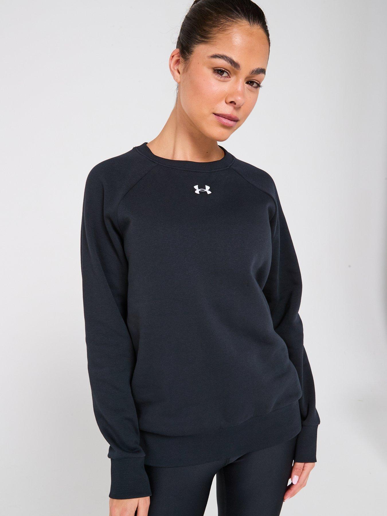  image of under-armour-womens-training-rival-fleece-crew-sweat-black