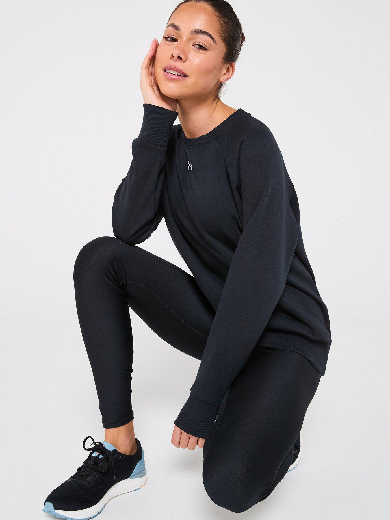 image of under-armour-womens-training-rival-fleece-crew-sweat-black
