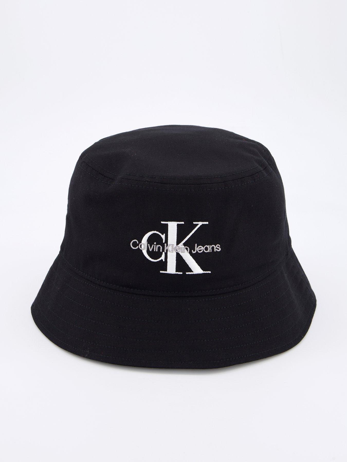 Calvin Klein Jeans Mono Logo Embroidered Bucket Hat - Black