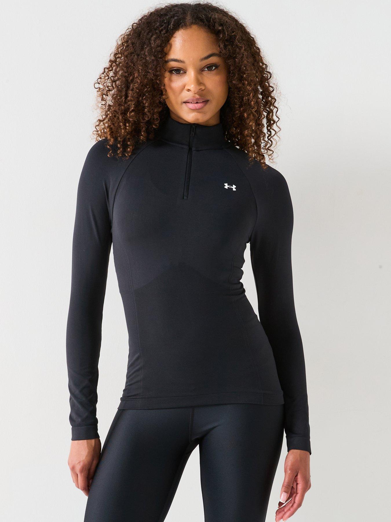 UNDER ARMOUR Womens Training Vanish Seamless 1/4 Zip Top - Black
