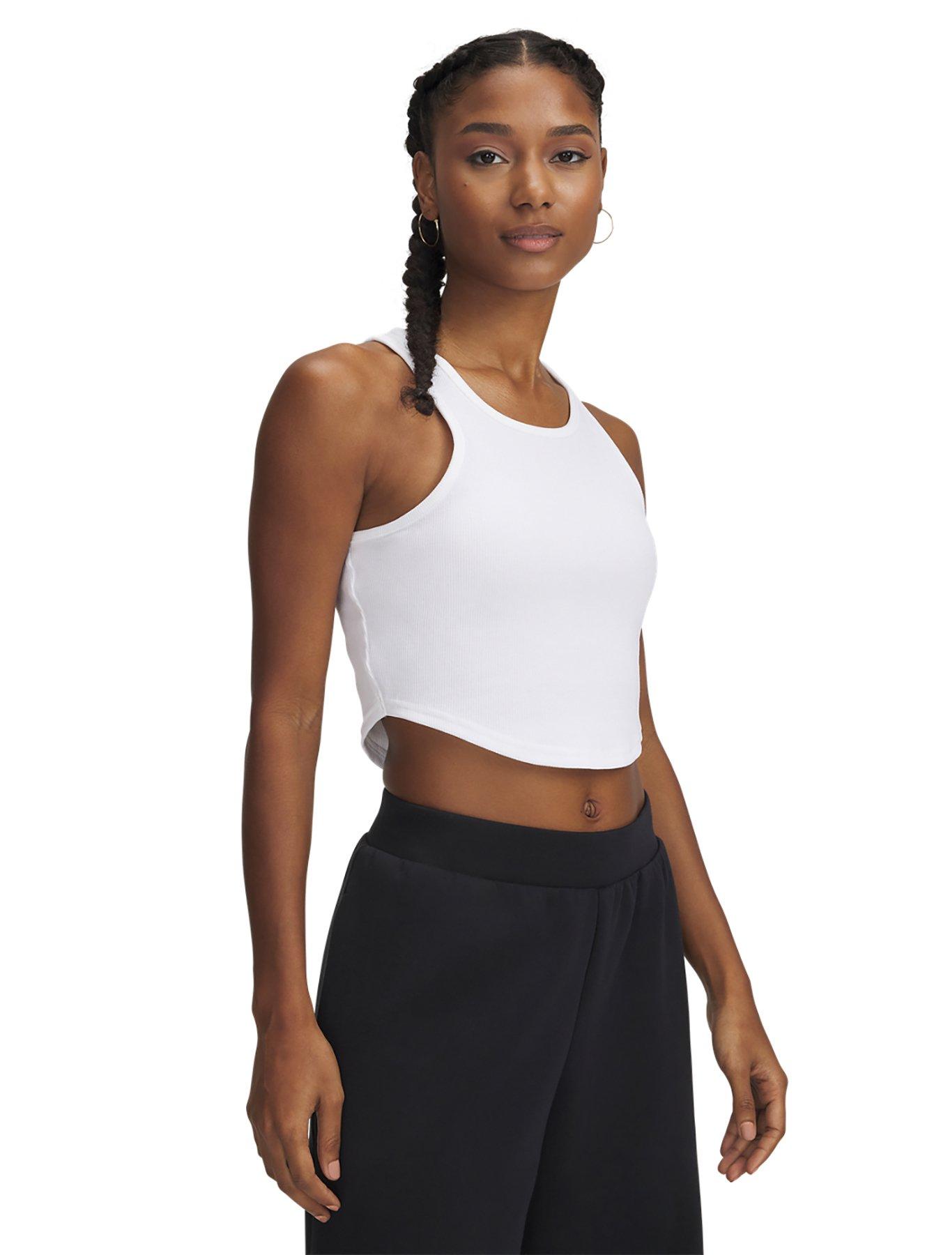 undefined Womens Training Rival Rib Cropped Tank - White