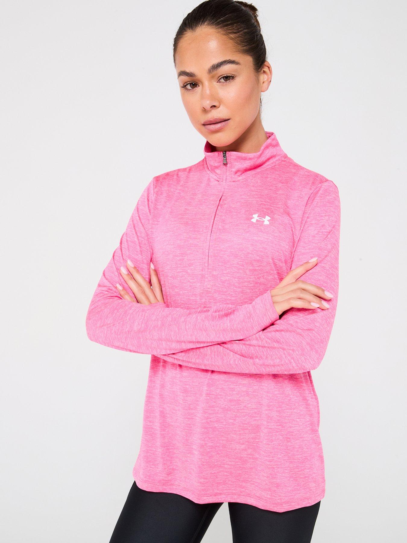  image of under-armour-womens-training-tech-twist-12-zip-top-pink