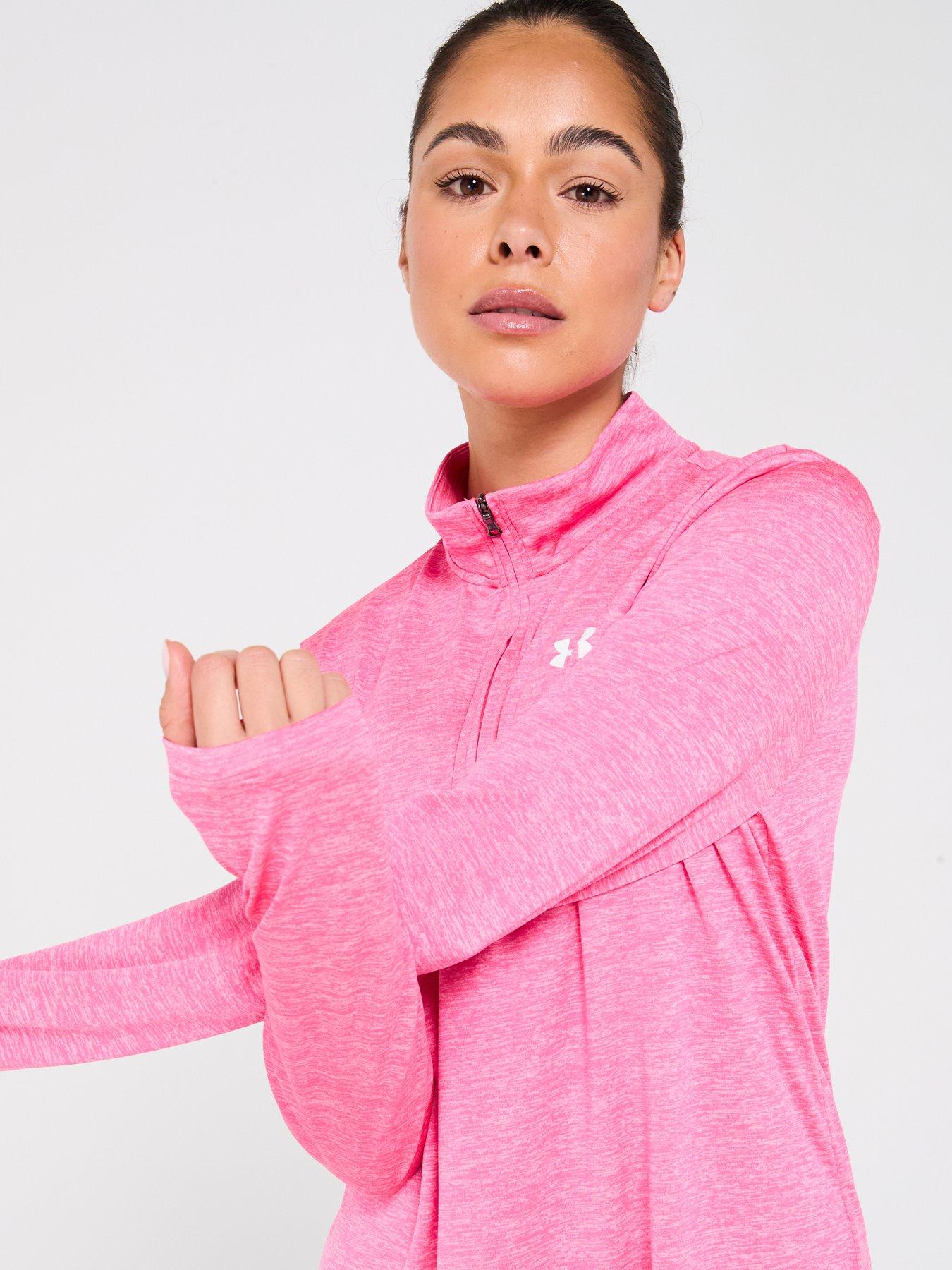  image of under-armour-womens-training-tech-twist-12-zip-top-pink