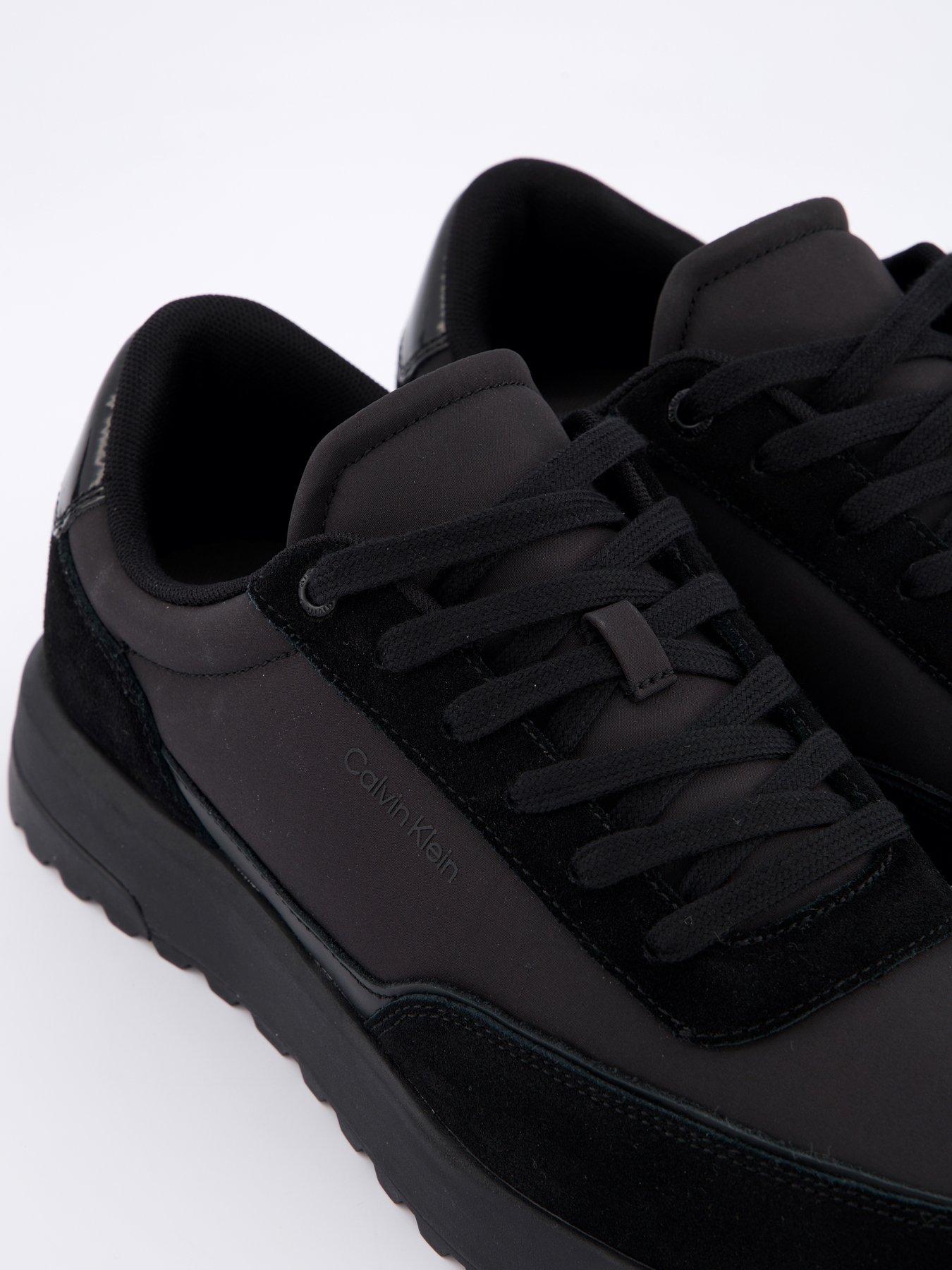  image of calvin-klein-low-top-reprieve-mixed-media-running-shoes-black