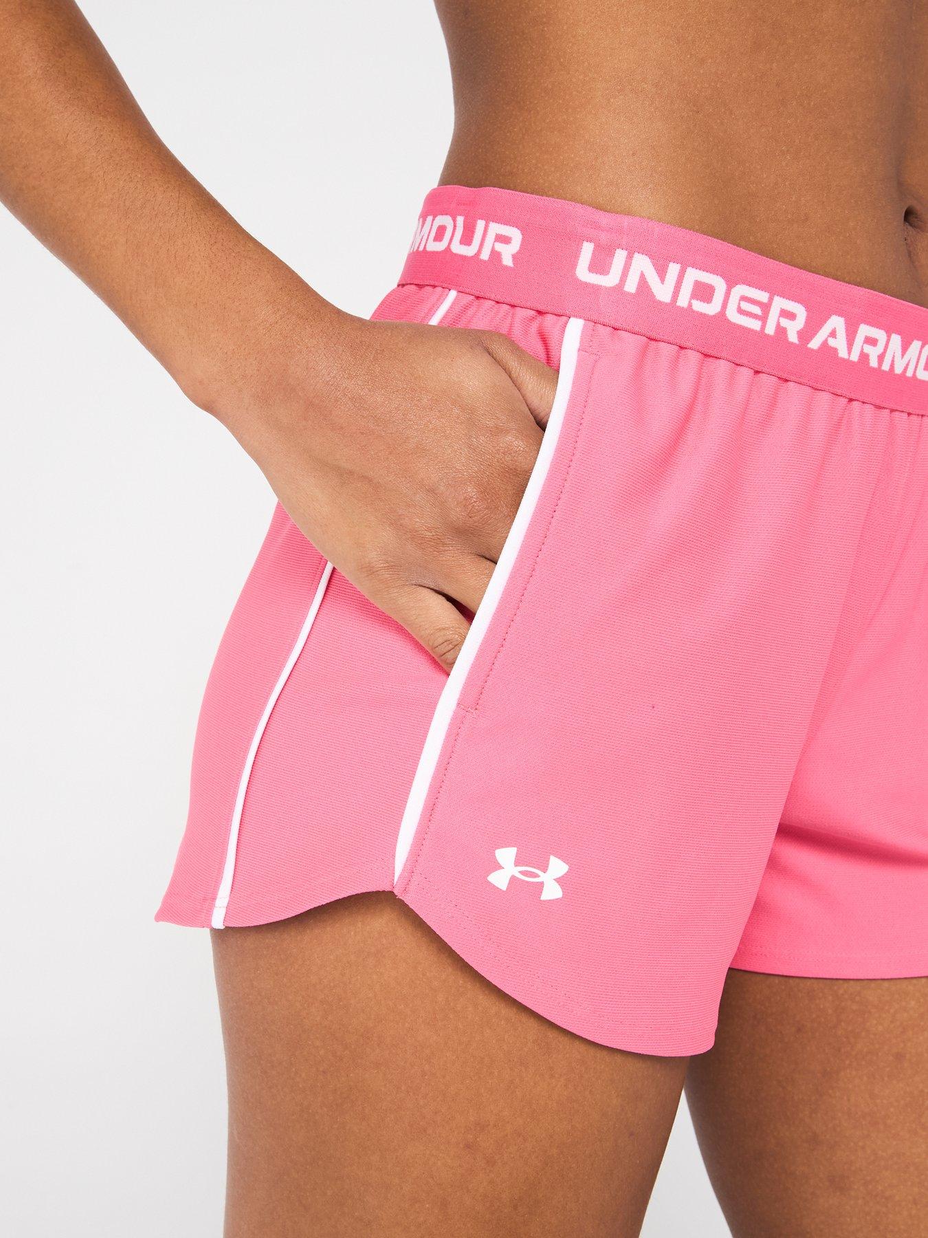  image of under-armour-womens-training-tech-play-up-shorts-pink