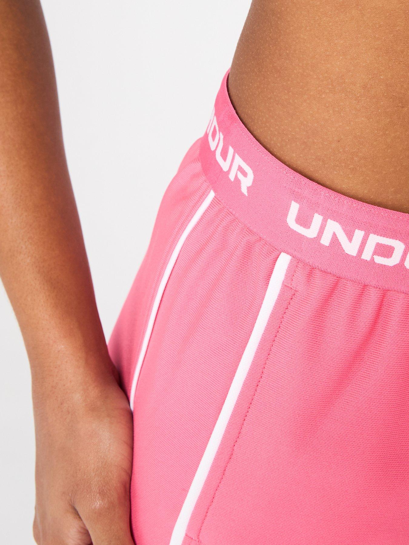  image of under-armour-womens-training-tech-play-up-shorts-pink
