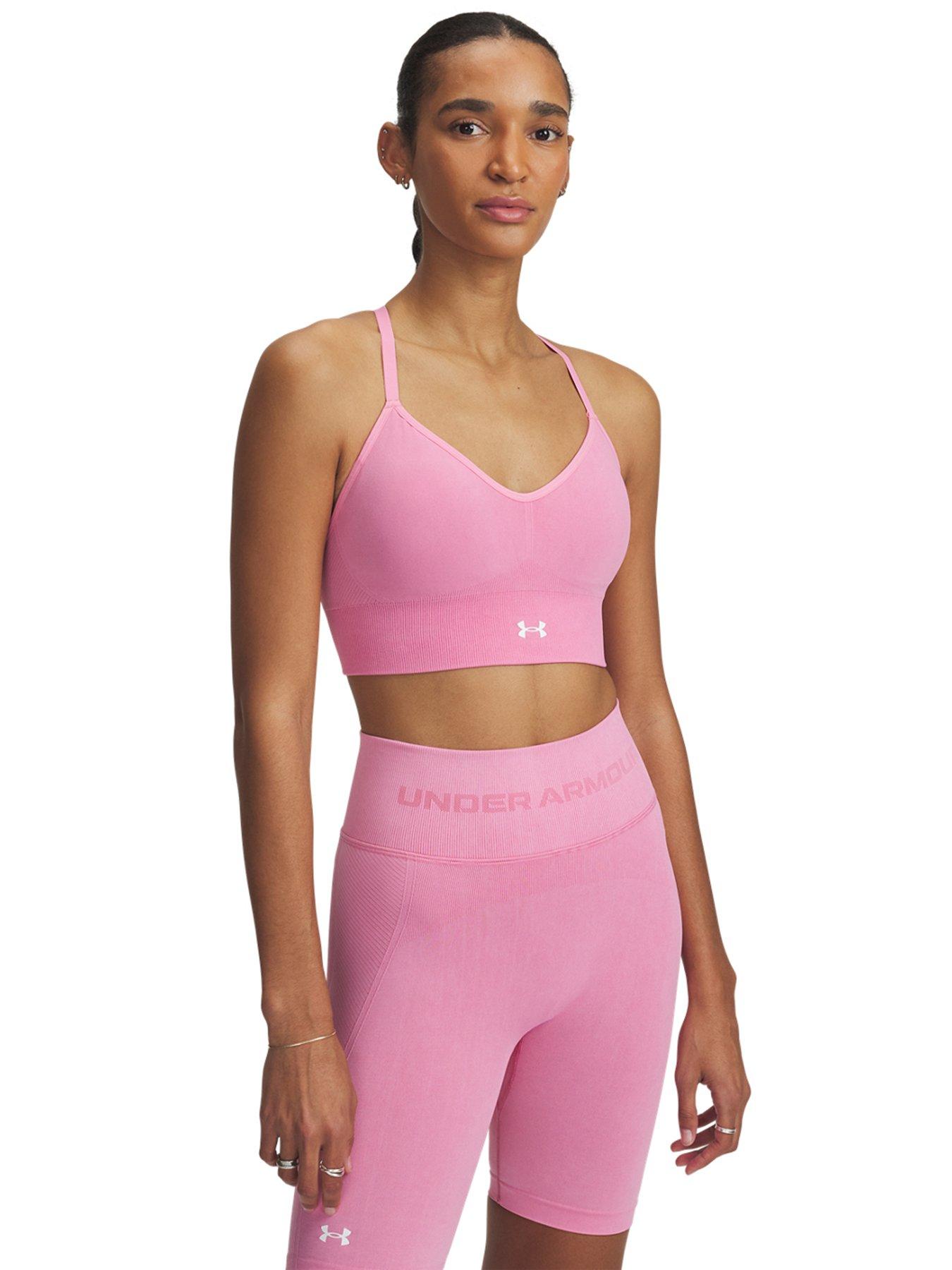  image of under-armour-womens-training-vanish-seamless-washed-low-support-sports-bra-pink