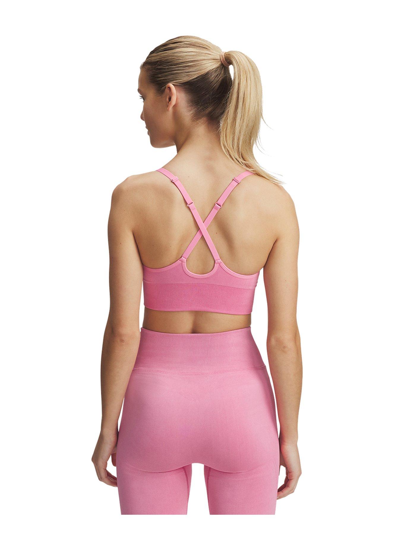  image of under-armour-womens-training-vanish-seamless-washed-low-support-sports-bra-pink