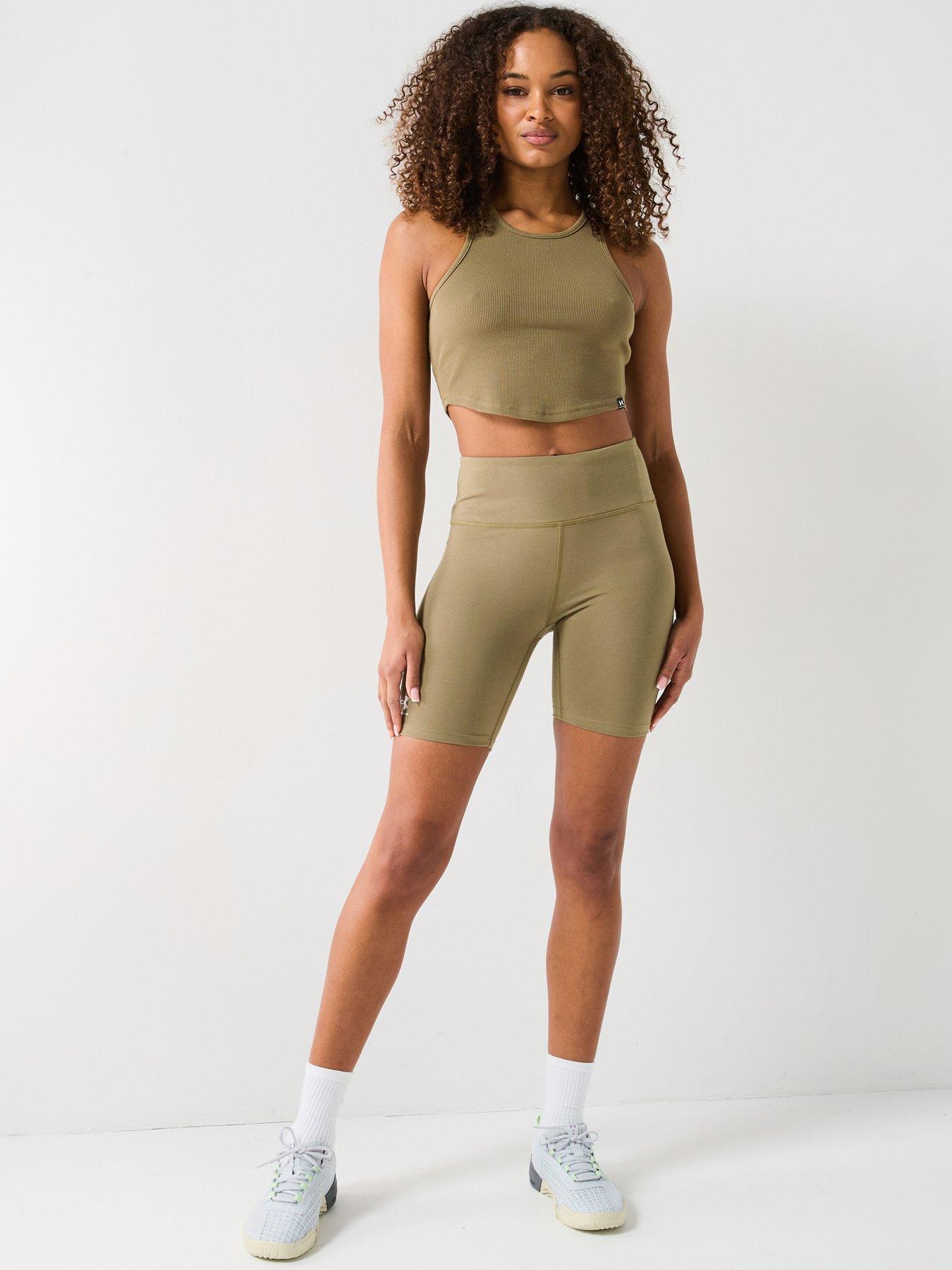  image of under-armour-womens-training-rival-7-inch-bike-shorts-green