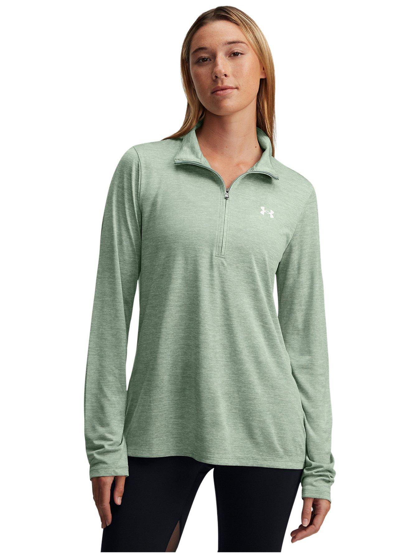 undefined Womens Training Tech Twist 1/2 Zip Top - Green
