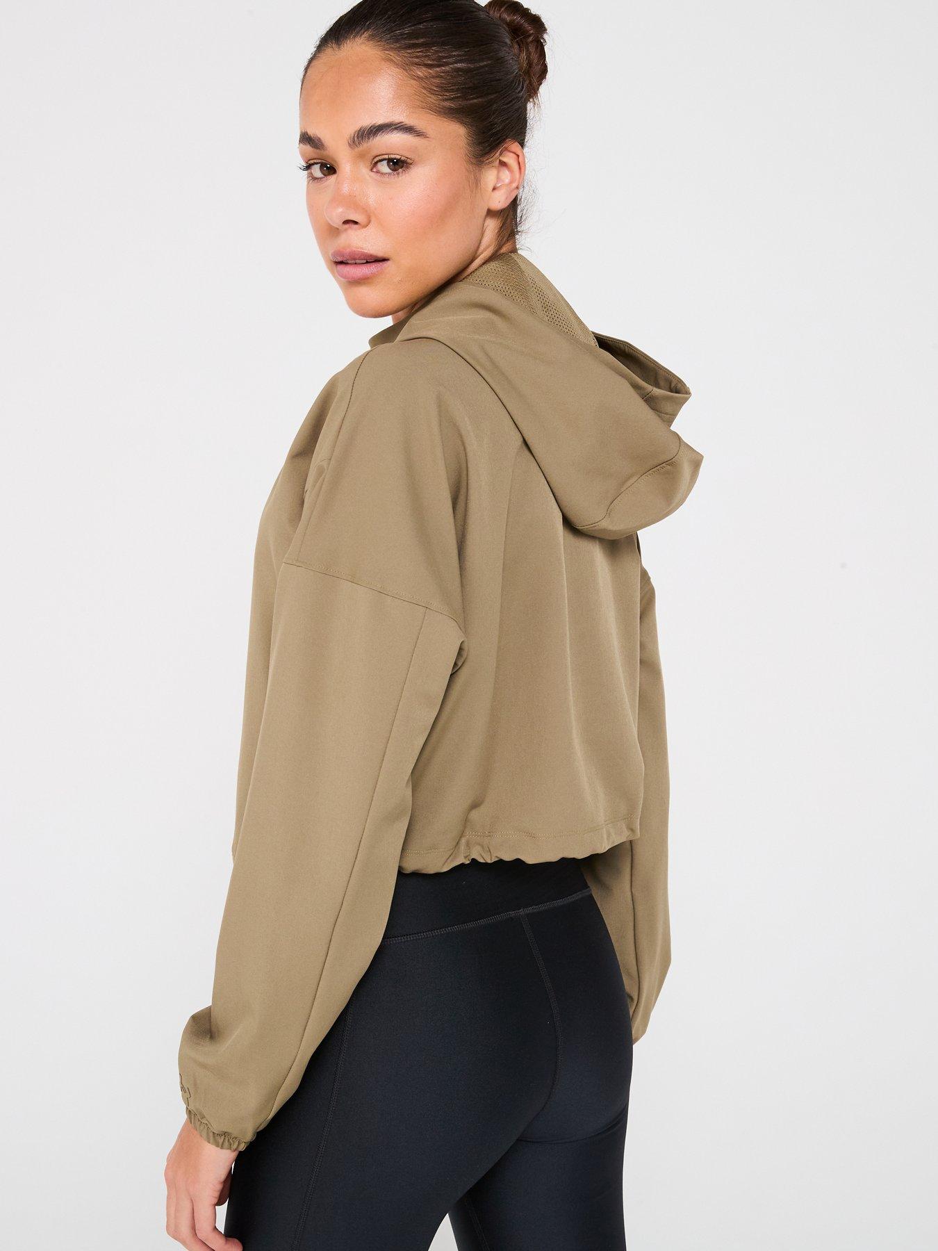  image of under-armour-womens-training-unstoppable-woven-hooded-jacket-green