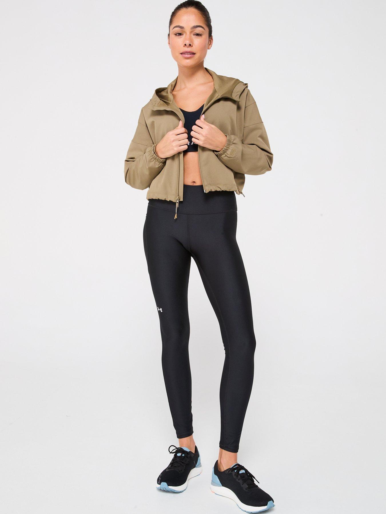  image of under-armour-womens-training-unstoppable-woven-hooded-jacket-green