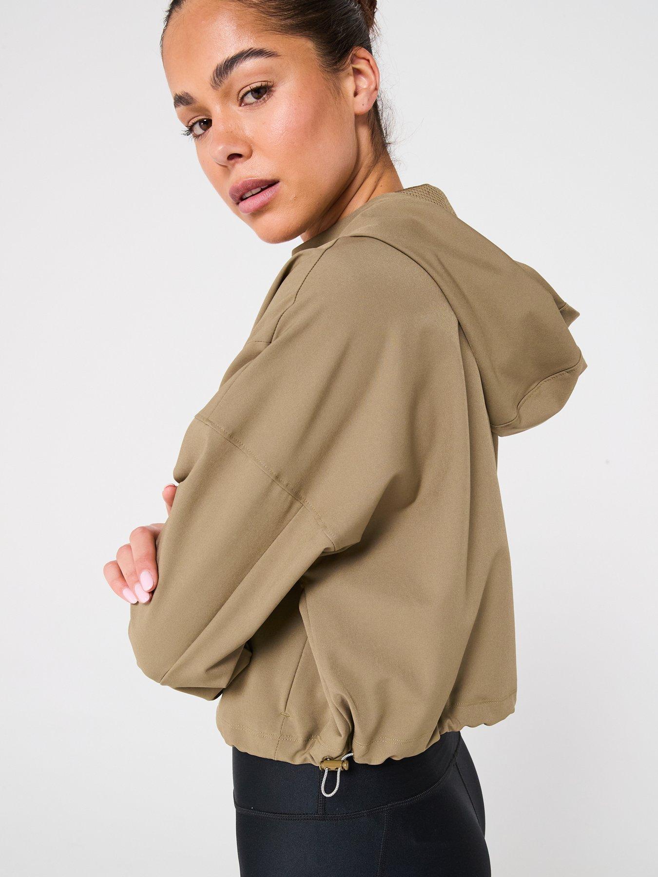  image of under-armour-womens-training-unstoppable-woven-hooded-jacket-green