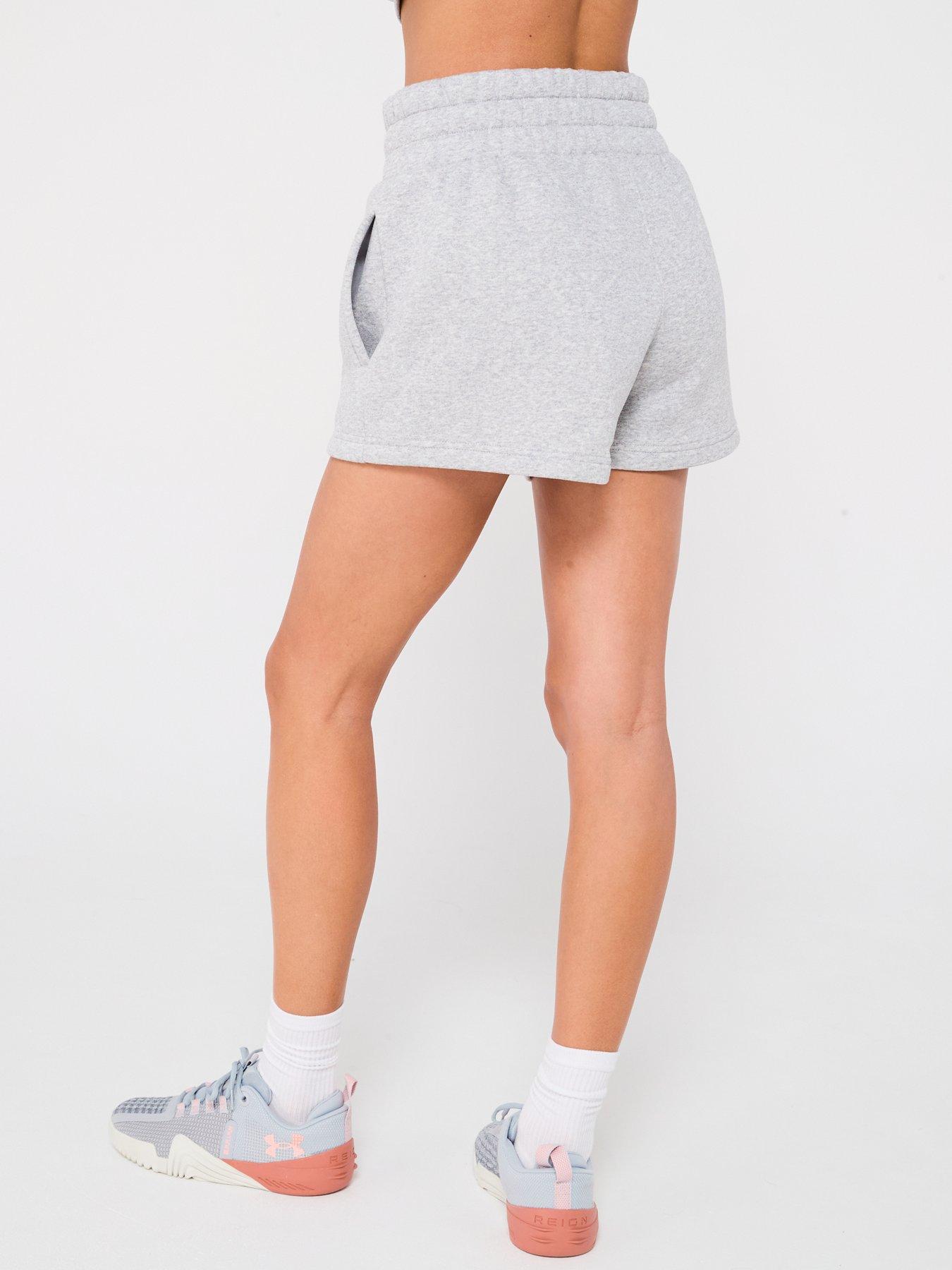  image of under-armour-womens-training-icon-fleece-boxer-shorts-grey
