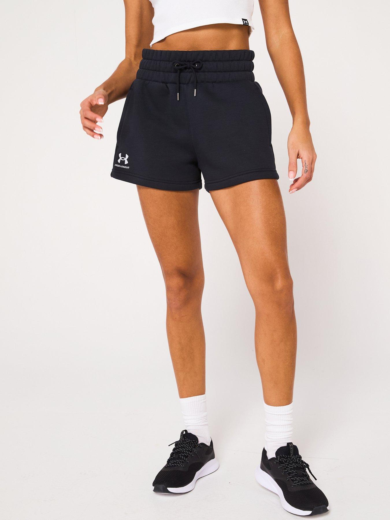 image of under-armour-womens-training-icon-fleece-boxer-shorts-black