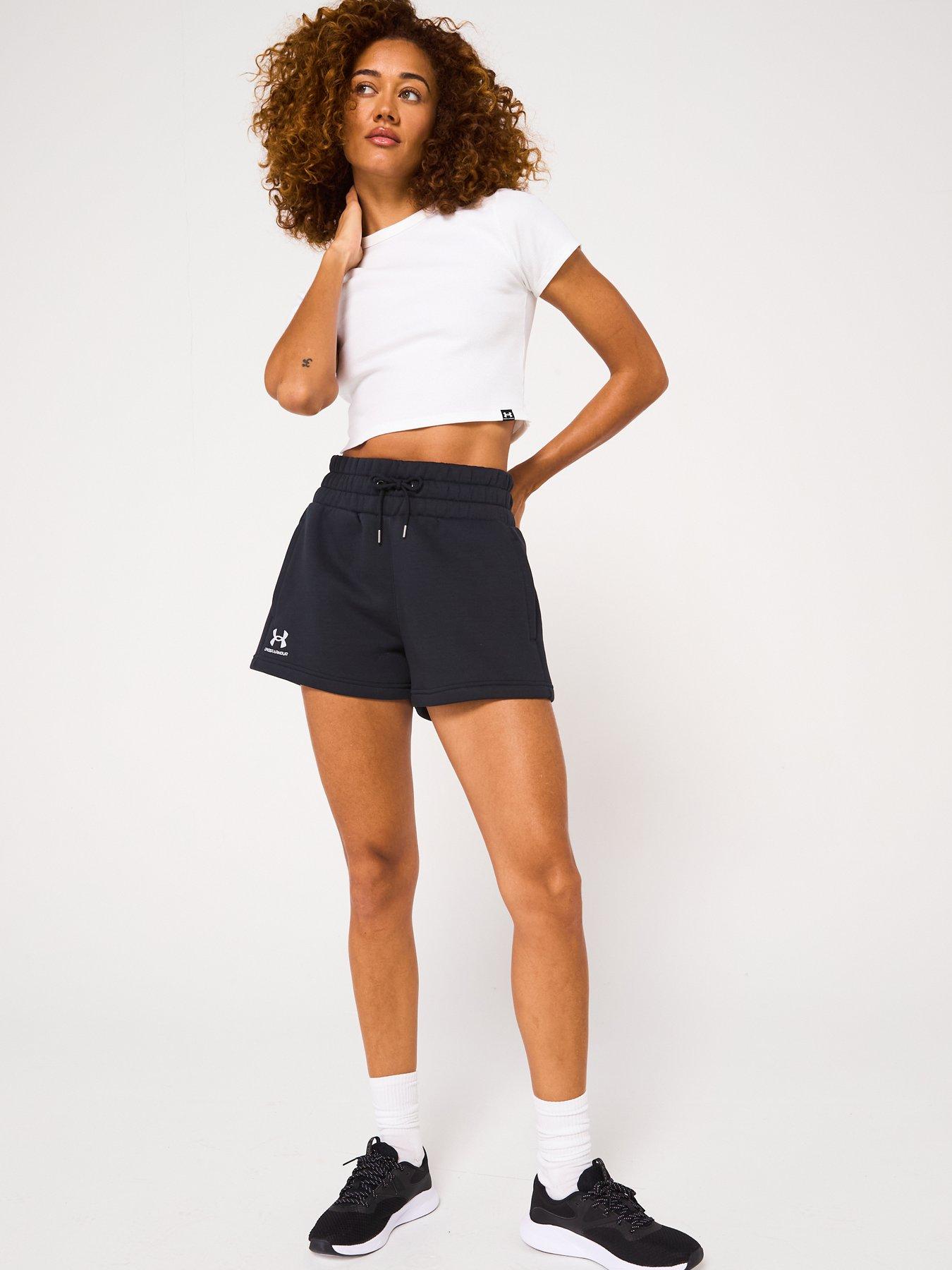  image of under-armour-womens-training-icon-fleece-boxer-shorts-black