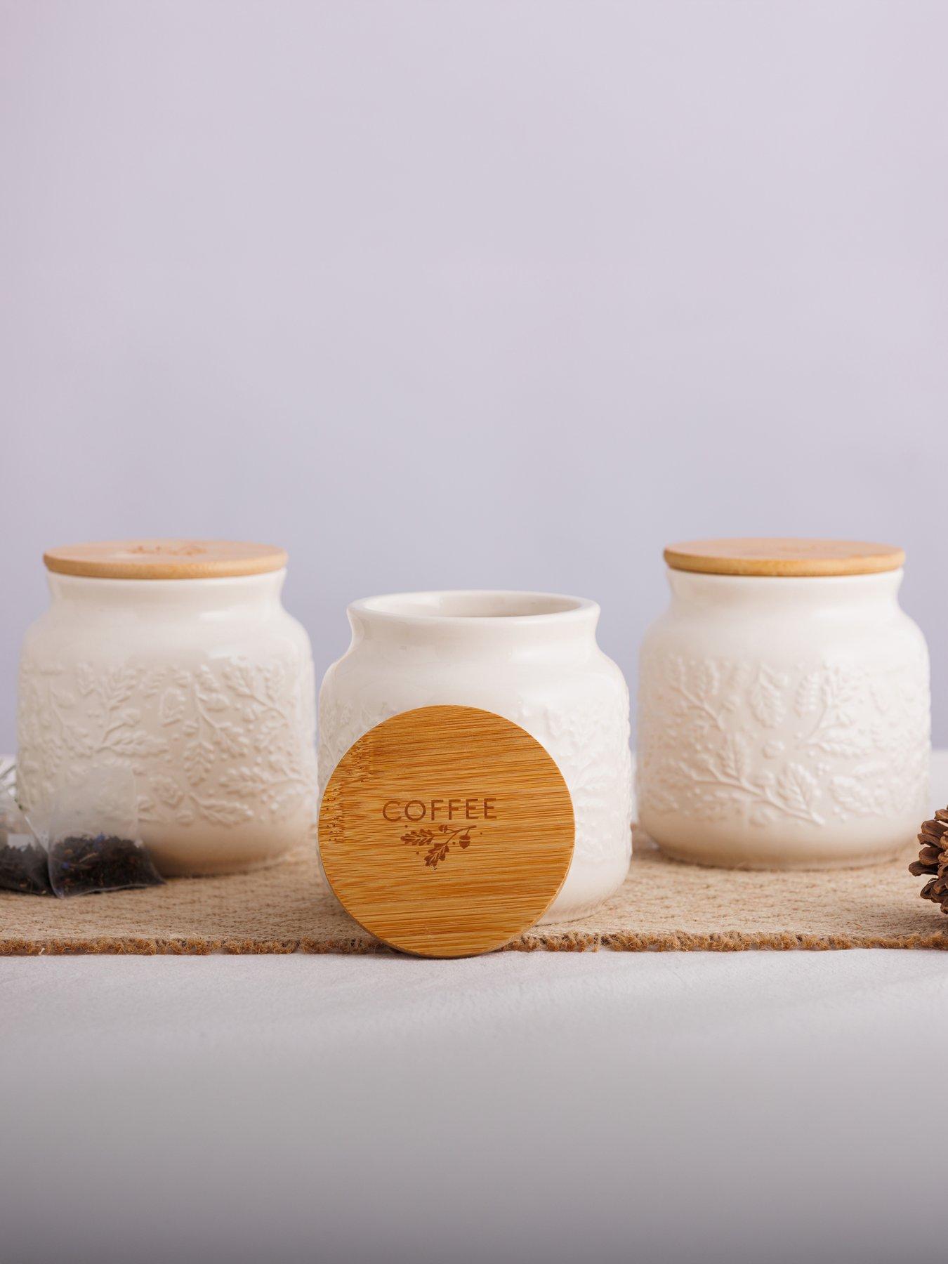 Price & Kensington Acorn Set Tea, Coffee, Sugar Storage Jars