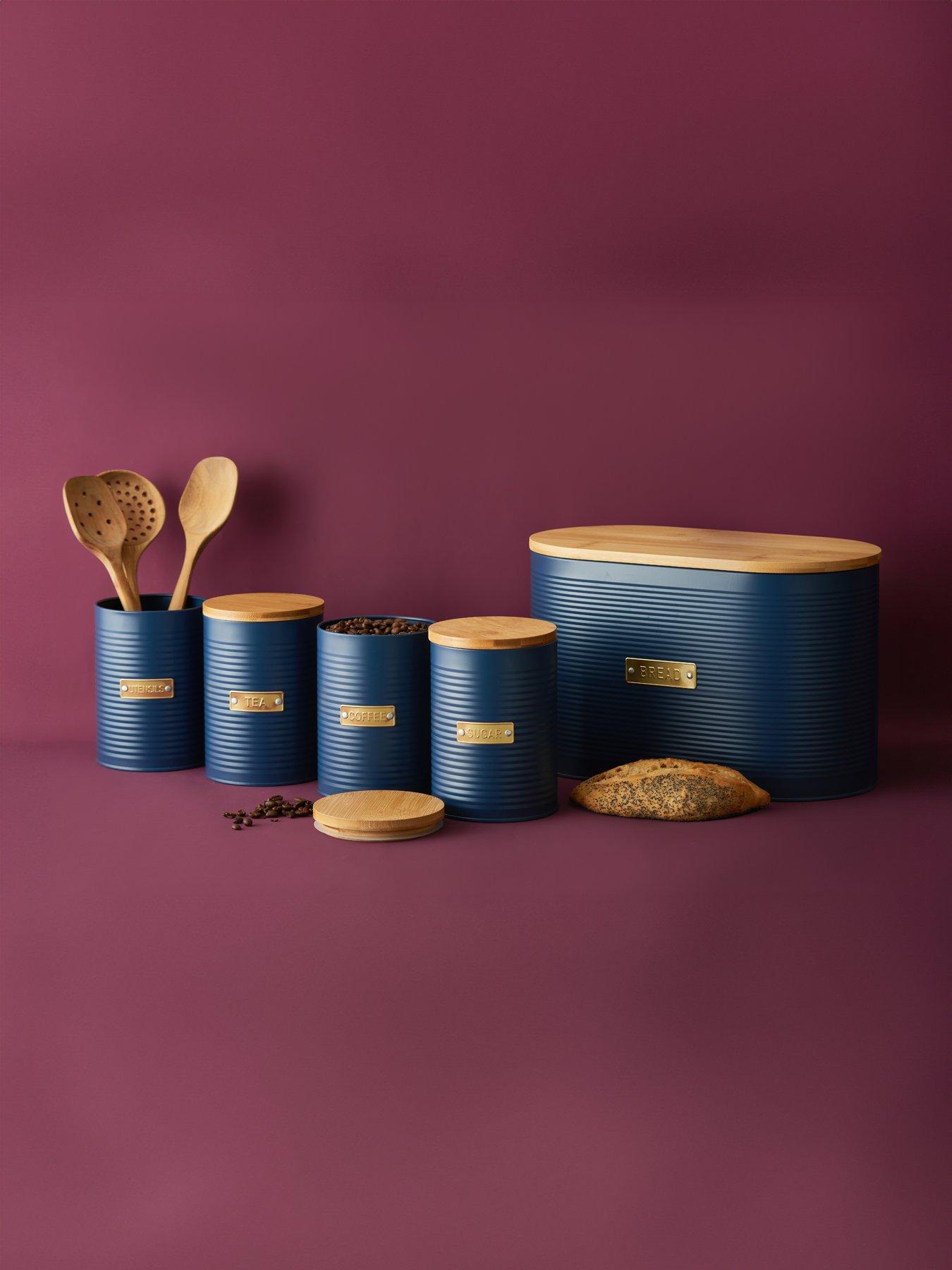 Typhoon Otto Navy Tea, Coffee, Sugar  &  Bread Bin