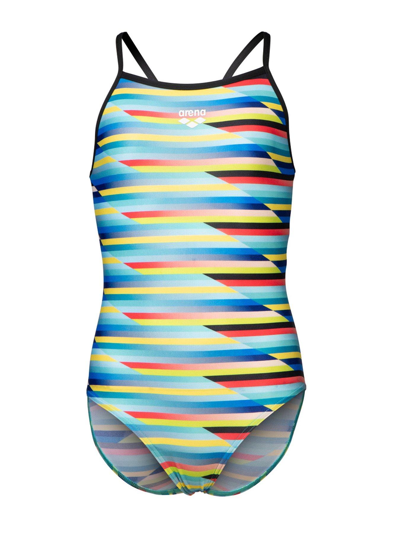 undefined Girl's Racing Stripe Swimsuit
