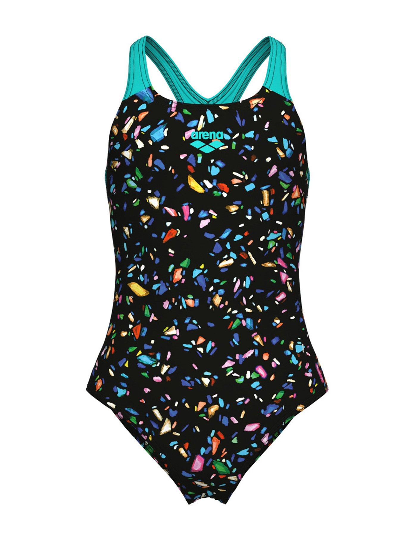 undefined Girl's Confetti Swimsuit - Black