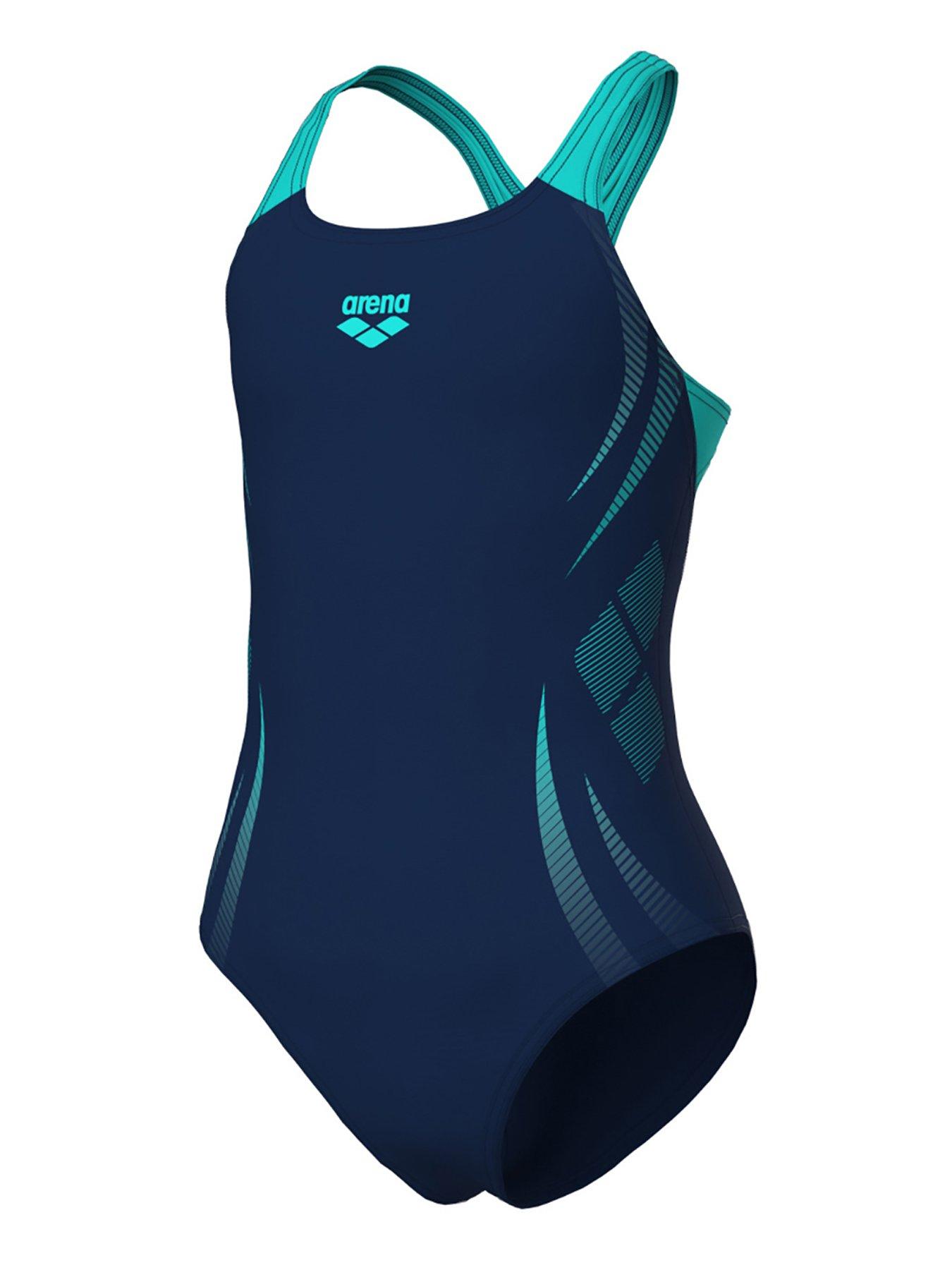 Image 2 of 3 of Arena Girl's Poseidonia Swimsuit - Navy