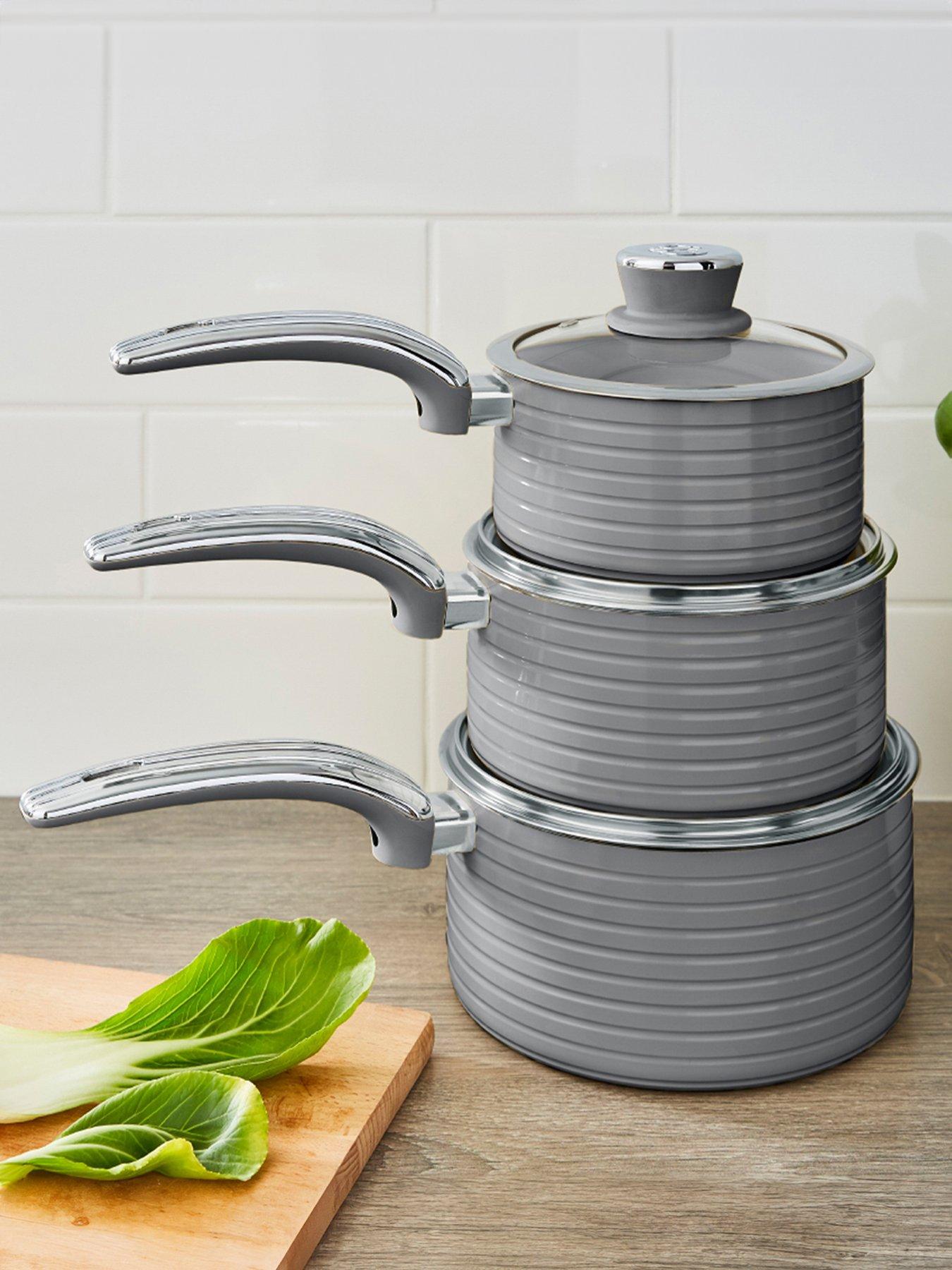 Image 1 of 4 of Swan Retro 3 Piece Saucepan Set